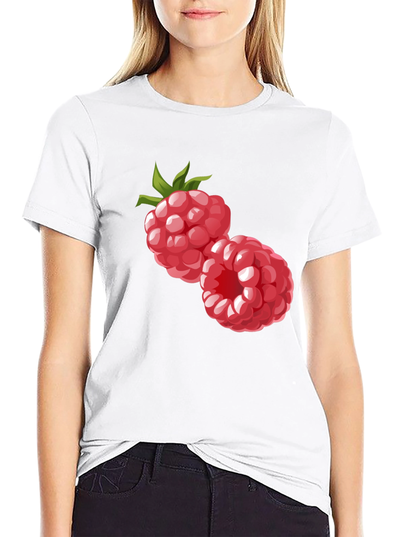 Raspberry Graphic Black T-Shirt