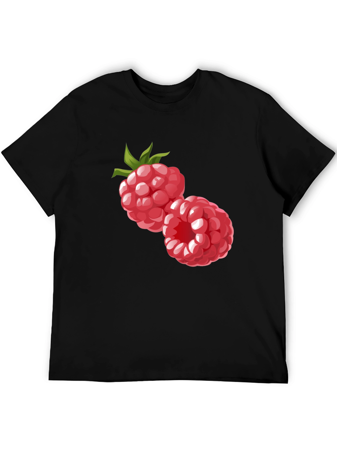 Raspberry Graphic Black T-Shirt