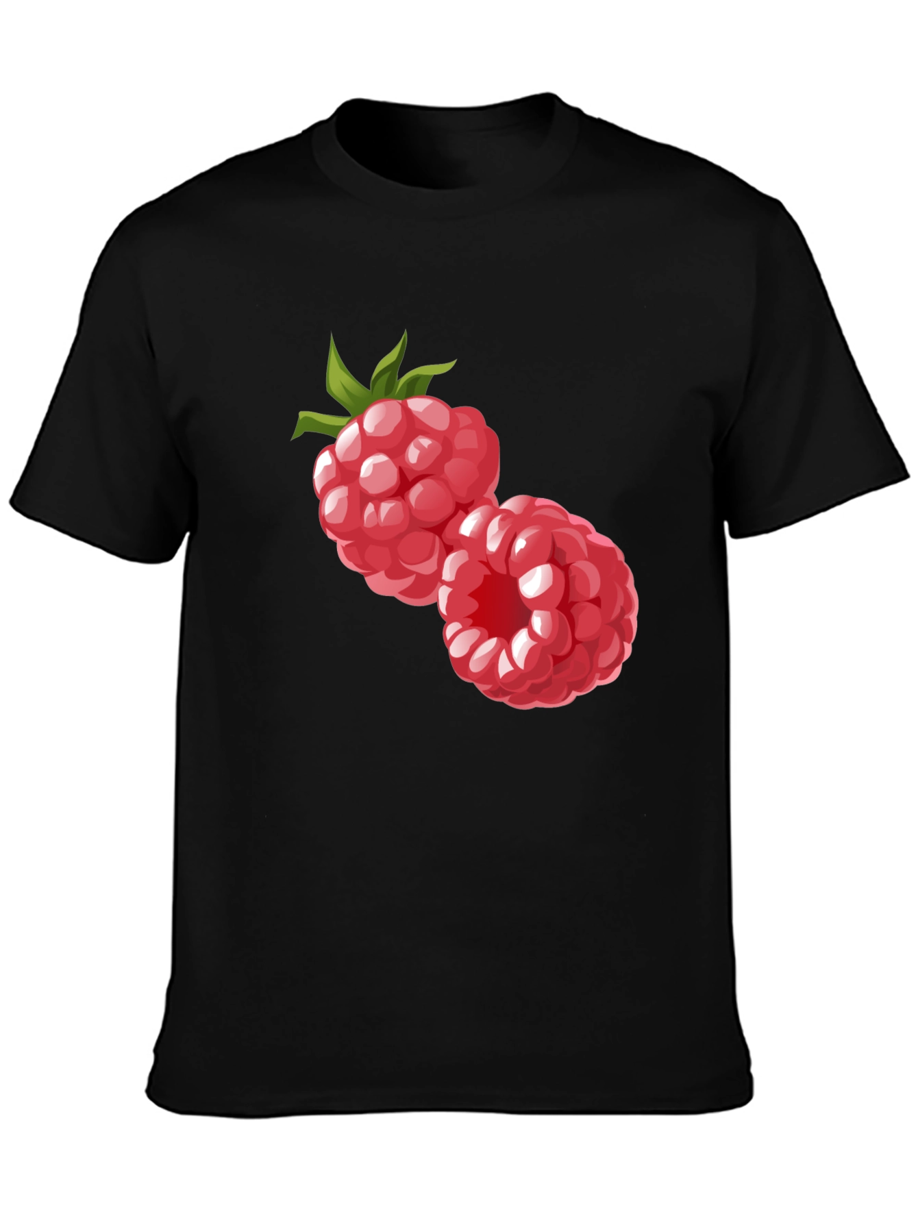 Raspberry Graphic Black T-Shirt