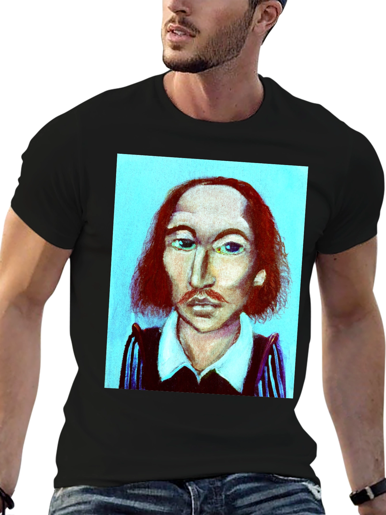 Shakespeare Portrait Graphic Tee - Black