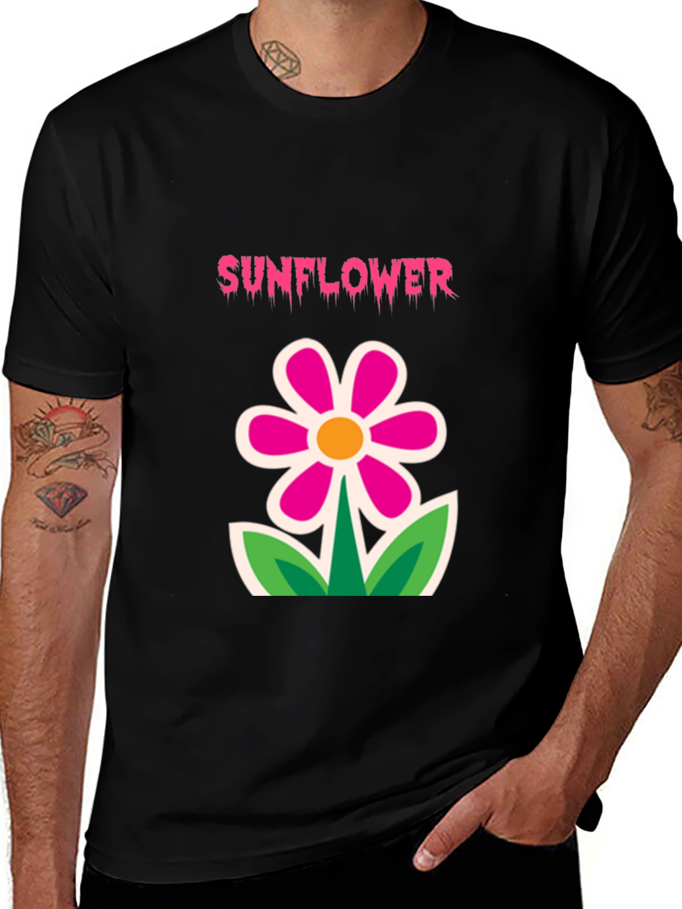 Sunflower Graphic Tee - Fun Floral Design