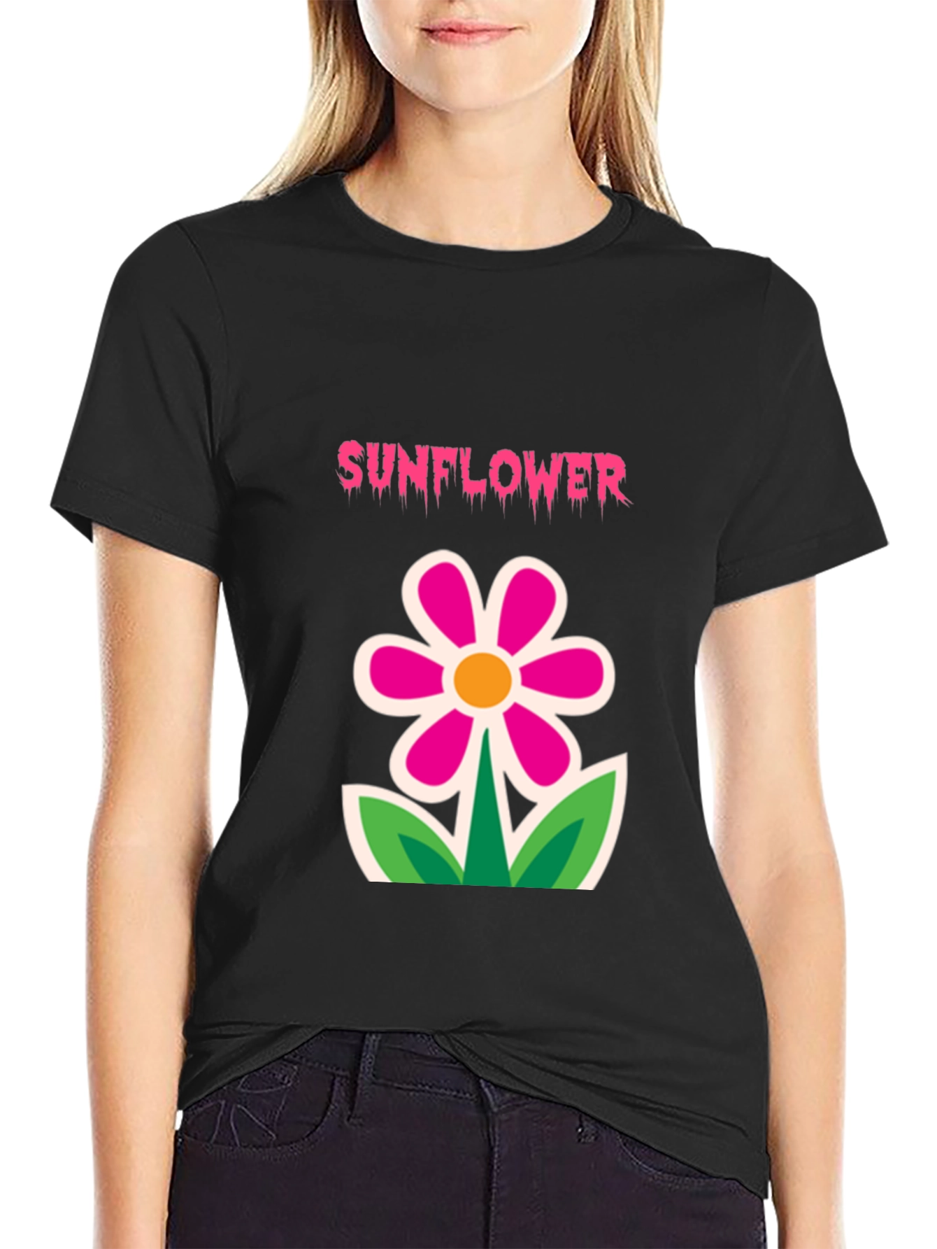 Sunflower Graphic Tee - Fun Floral Design