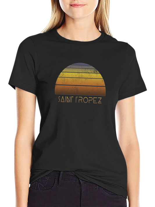 Saint Tropez Retro Sunset T-Shirt - Vintage Style Tee