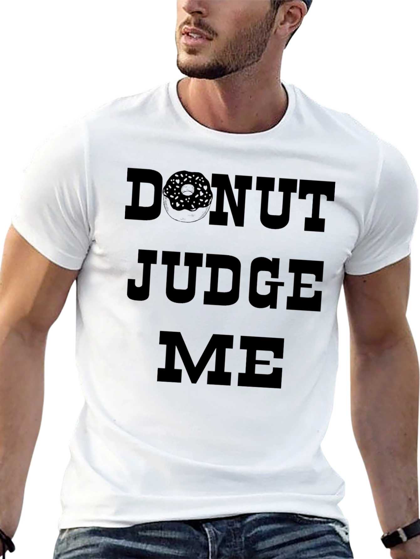 Donut Judge Me Black Graphic T-Shirt