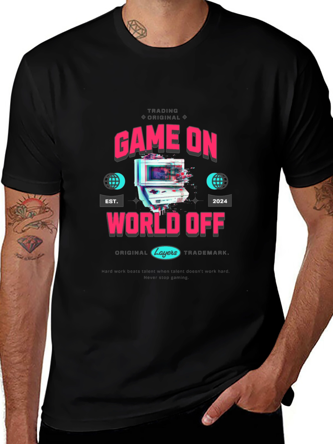 Game On World Off Graphic T-Shirt