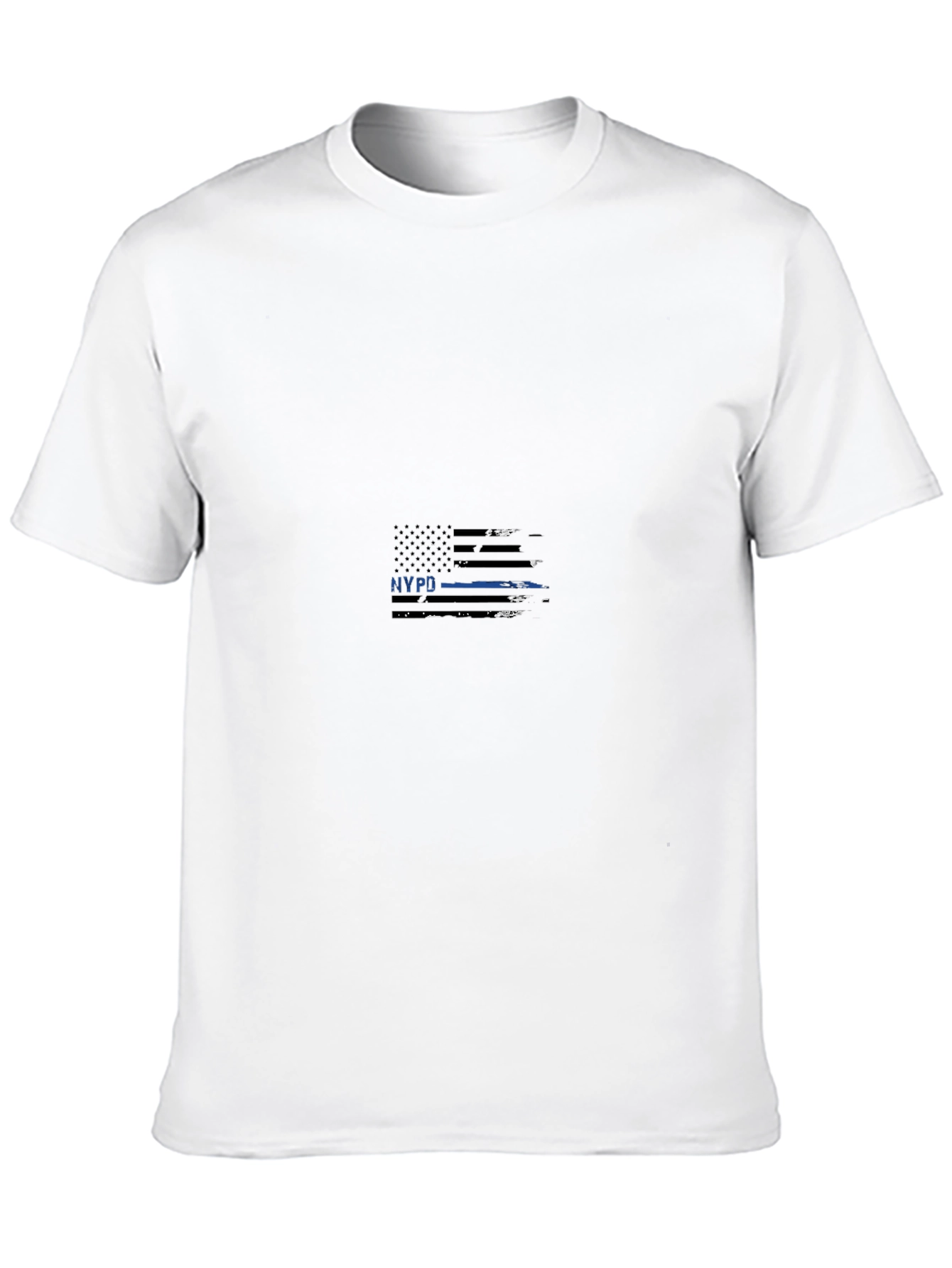 NYPD Thin Blue Line Flag Graphic Black T-Shirt