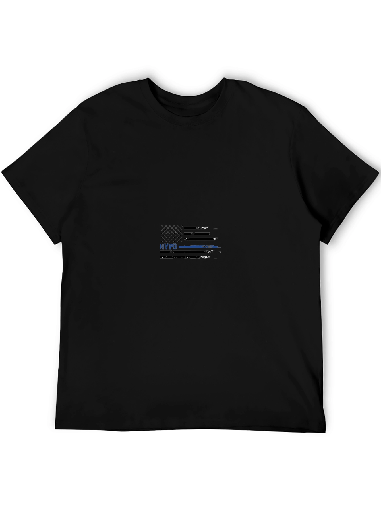 NYPD Thin Blue Line Flag Graphic Black T-Shirt