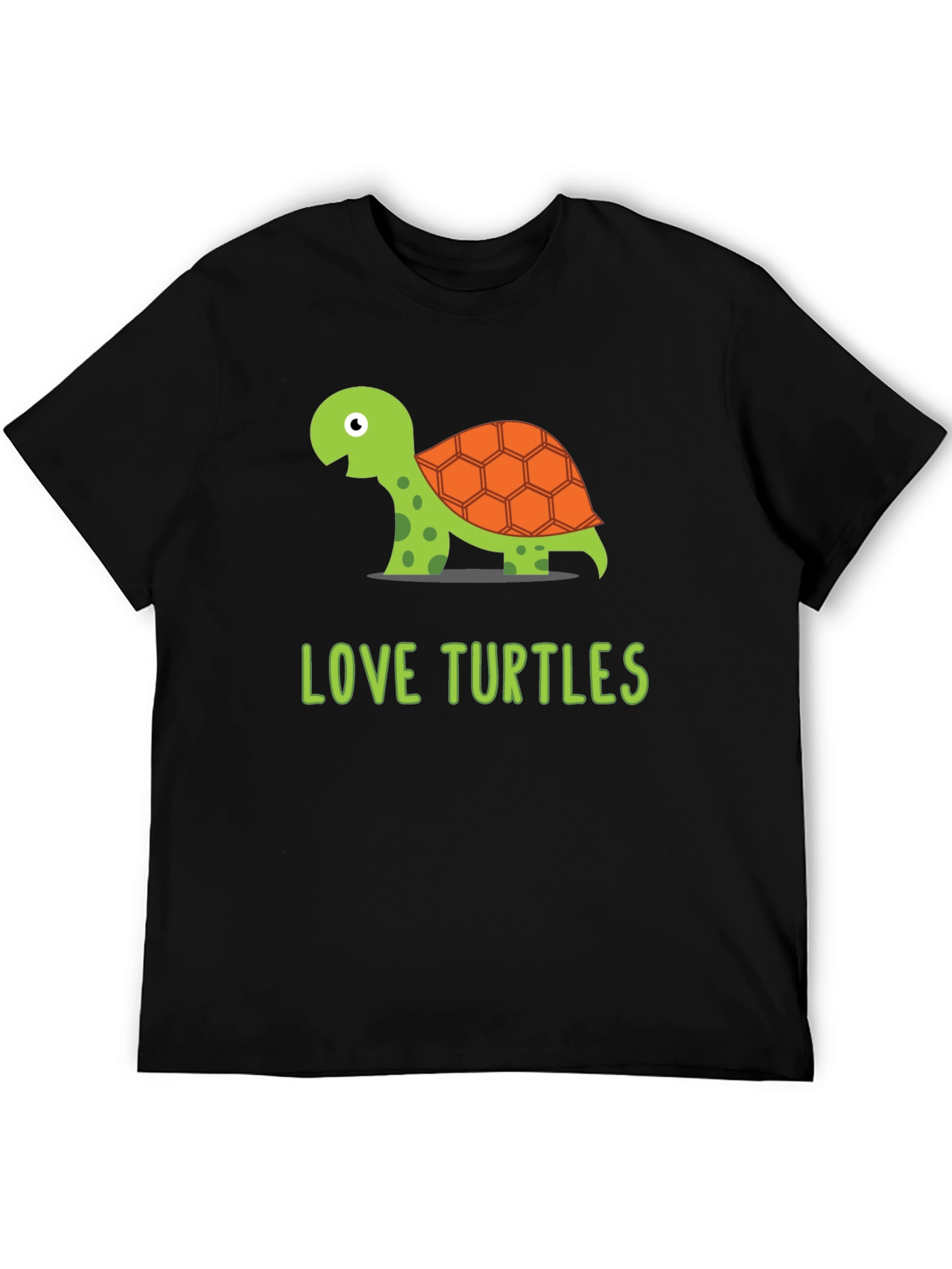 Love Turtles Graphic Tee - Black Cotton T-Shirt