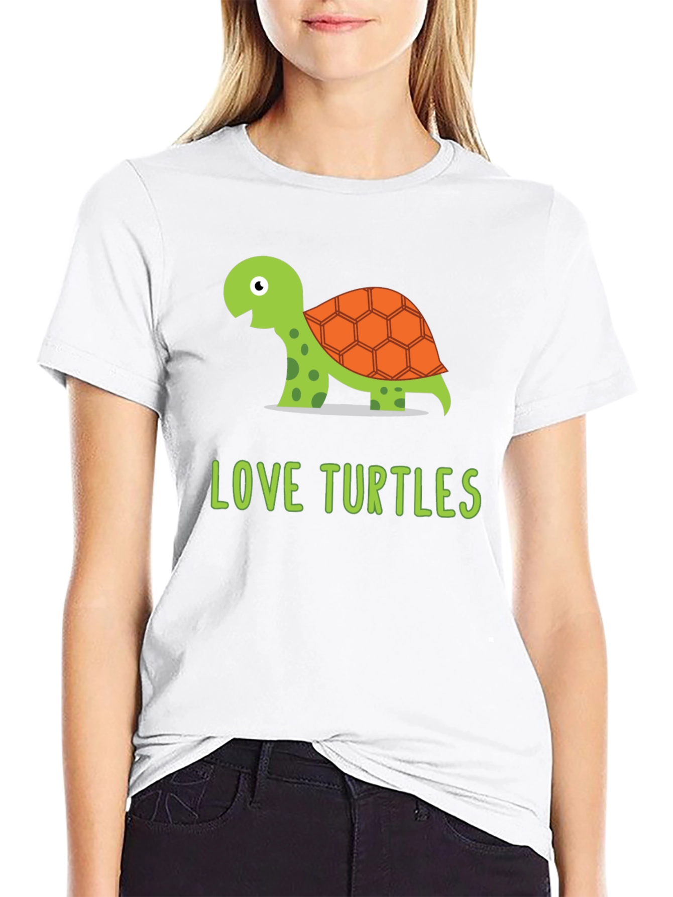 Love Turtles Graphic Tee - Black Cotton T-Shirt