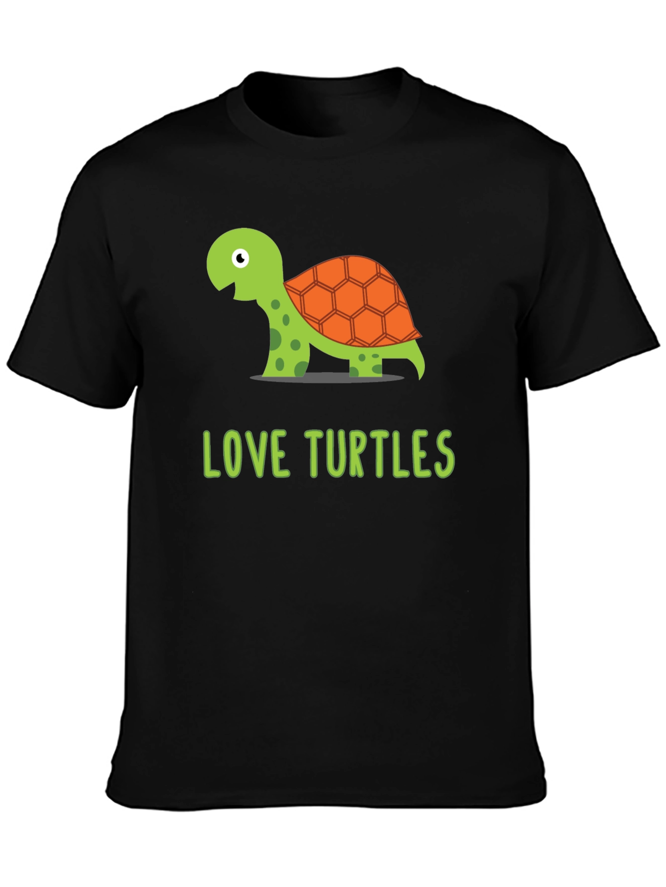 Love Turtles Graphic Tee - Black Cotton T-Shirt