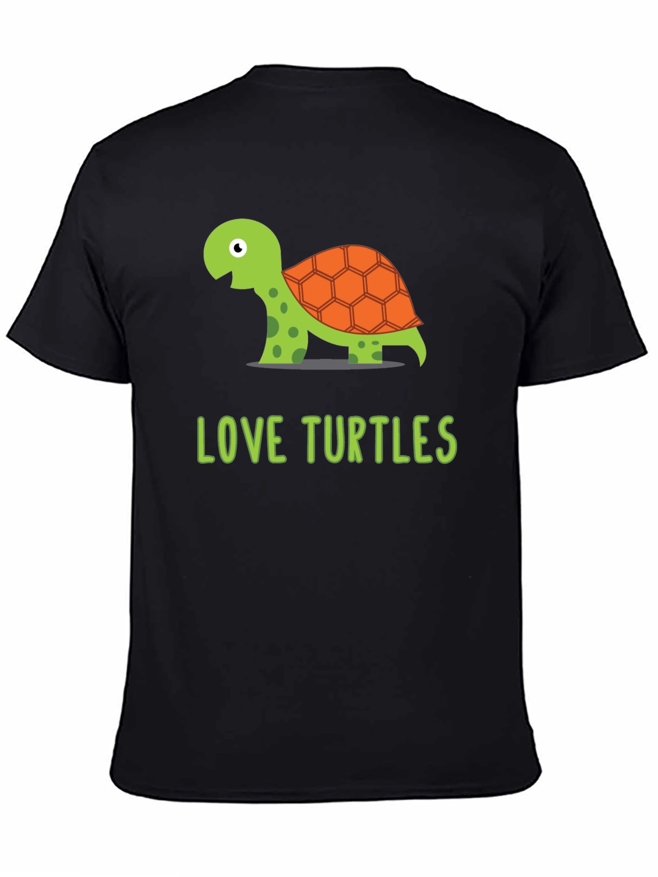 Love Turtles Graphic Tee - Black Cotton T-Shirt