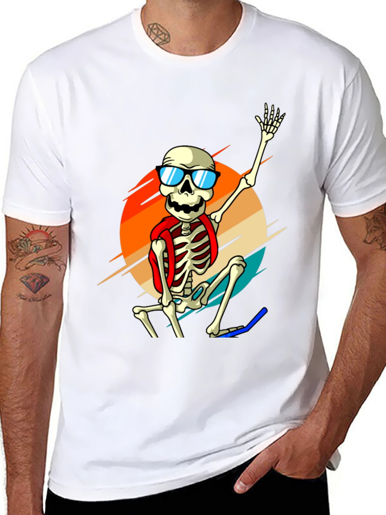 Skeleton in Sunglasses Graphic Tee
