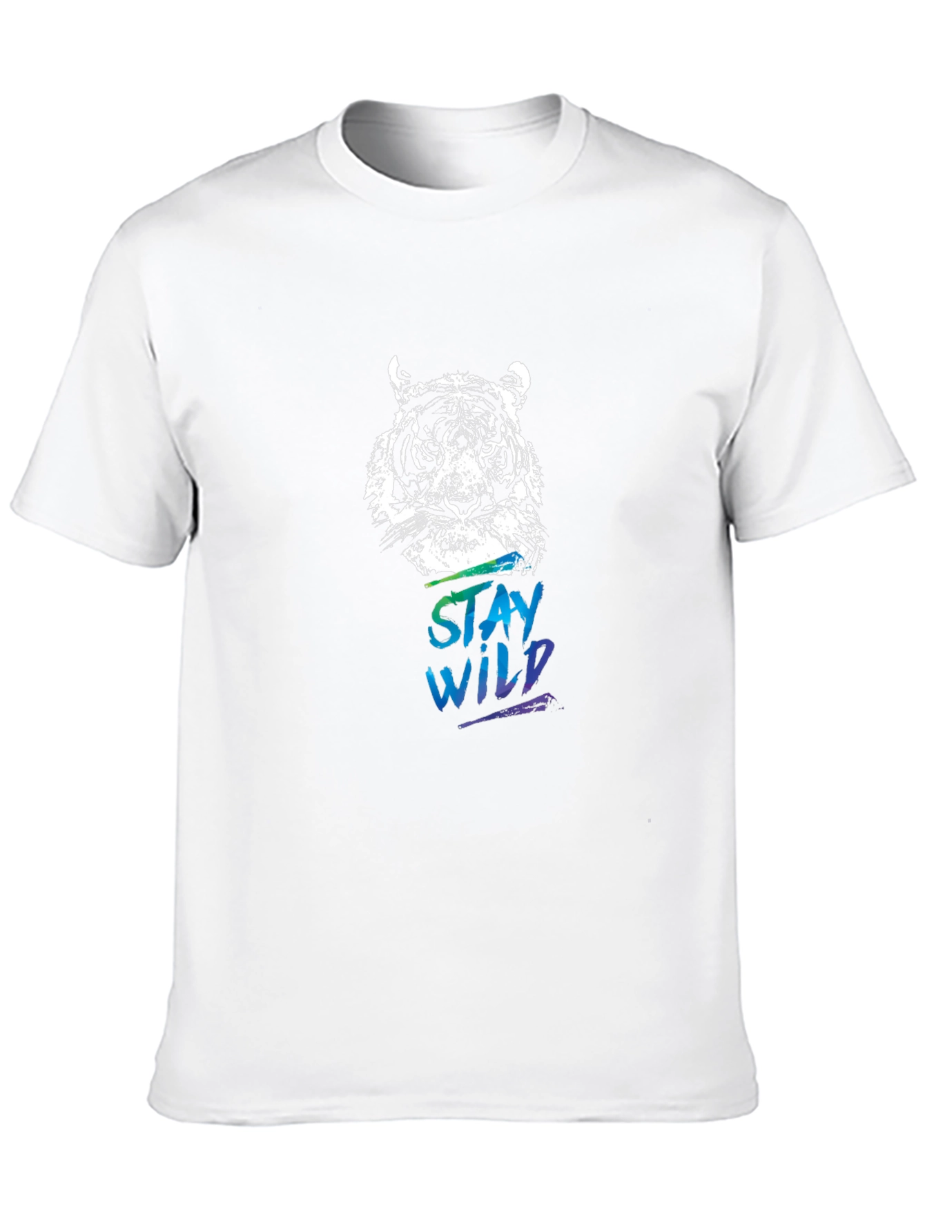 Stay Wild Tiger Graphic Tee - Black Cotton Shirt