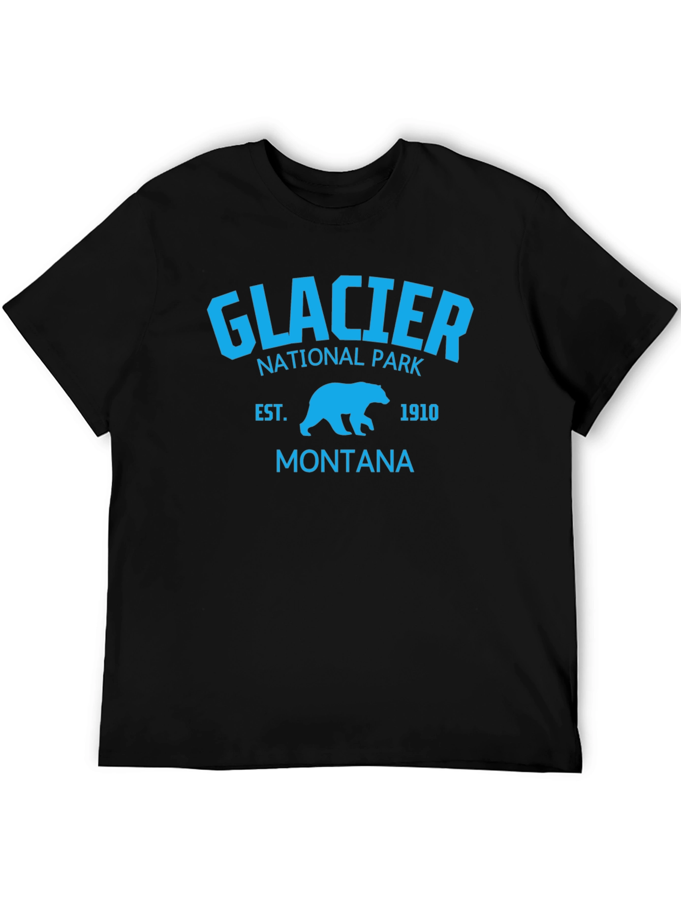Glacier National Park Black T-Shirt