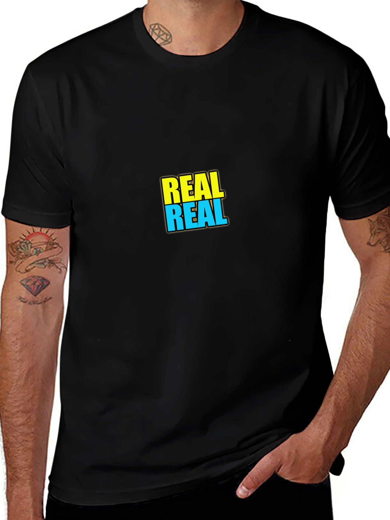 REAL Graphic Tee - Black Short Sleeve Casual