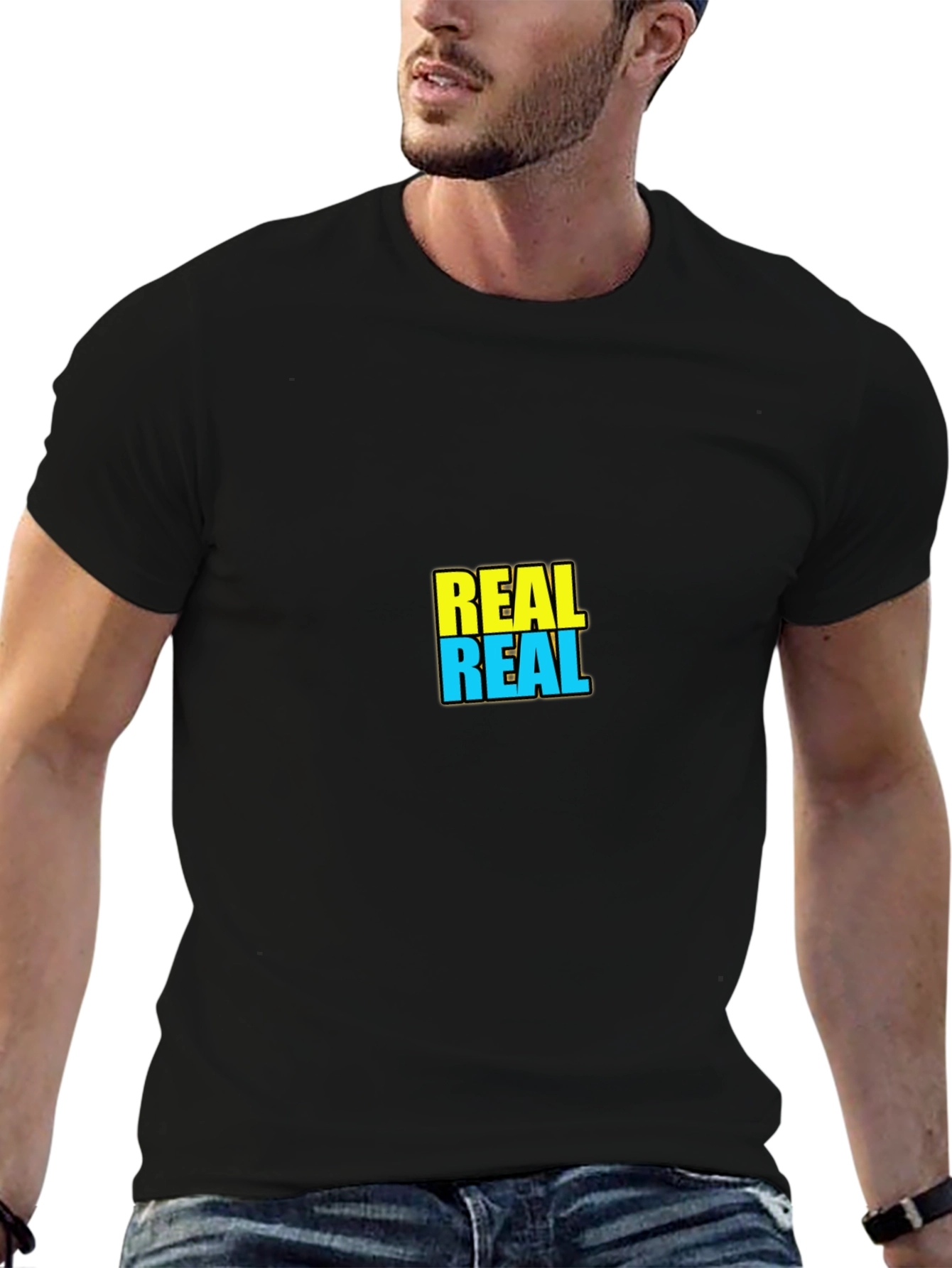 REAL Graphic Tee - Black Short Sleeve Casual