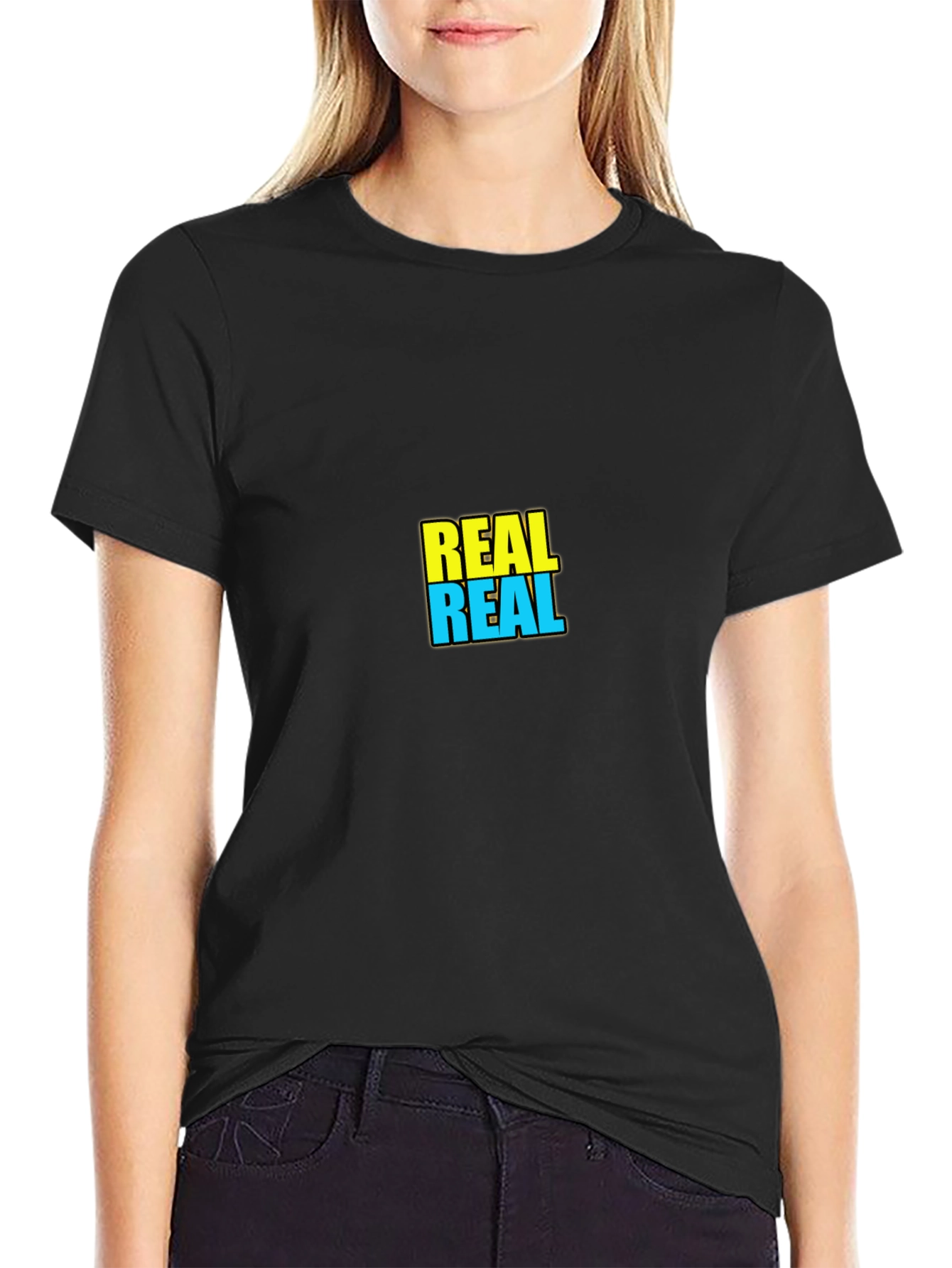 REAL Graphic Tee - Black Short Sleeve Casual