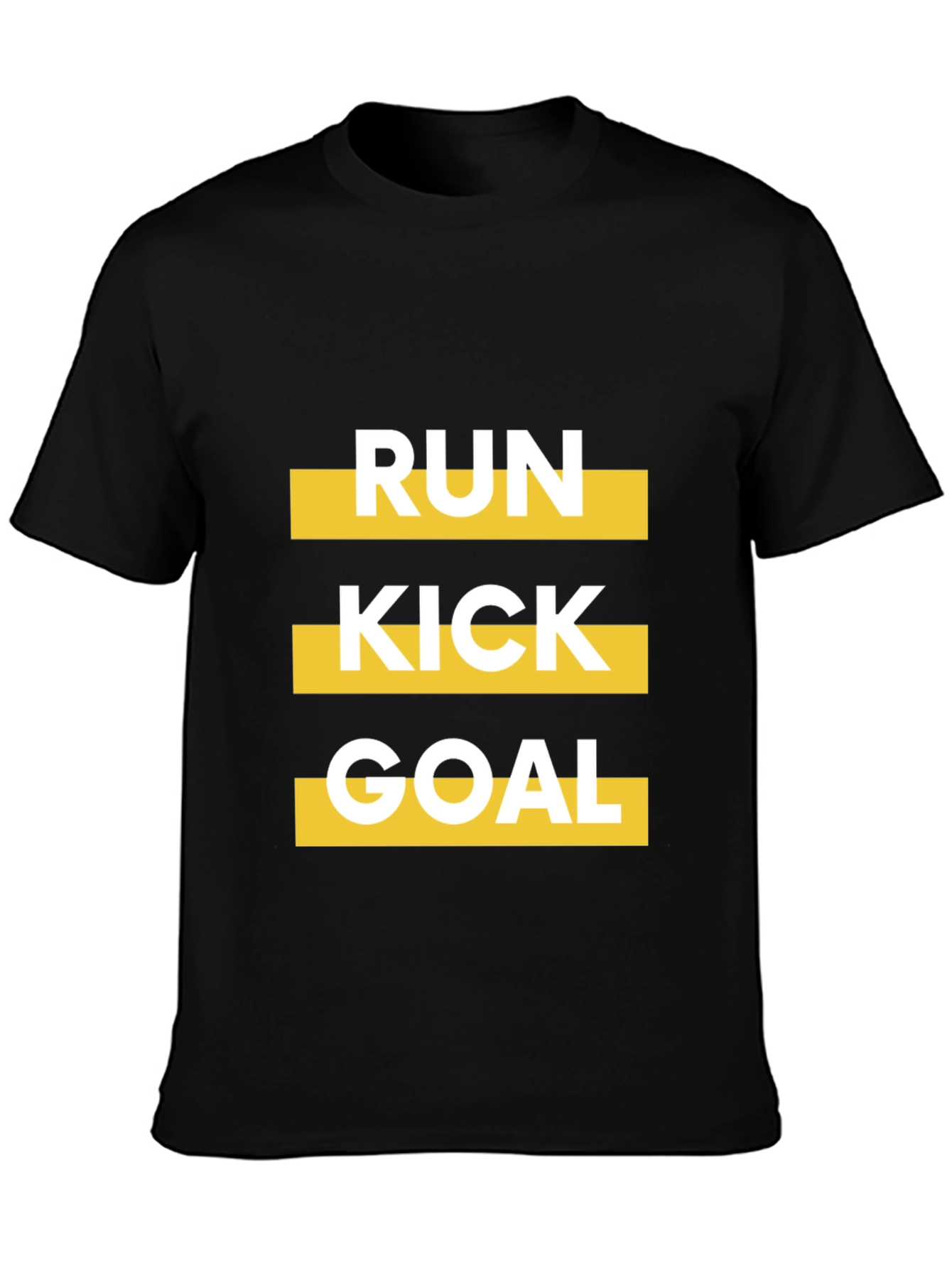 Run Kick Goal Black Graphic Tee