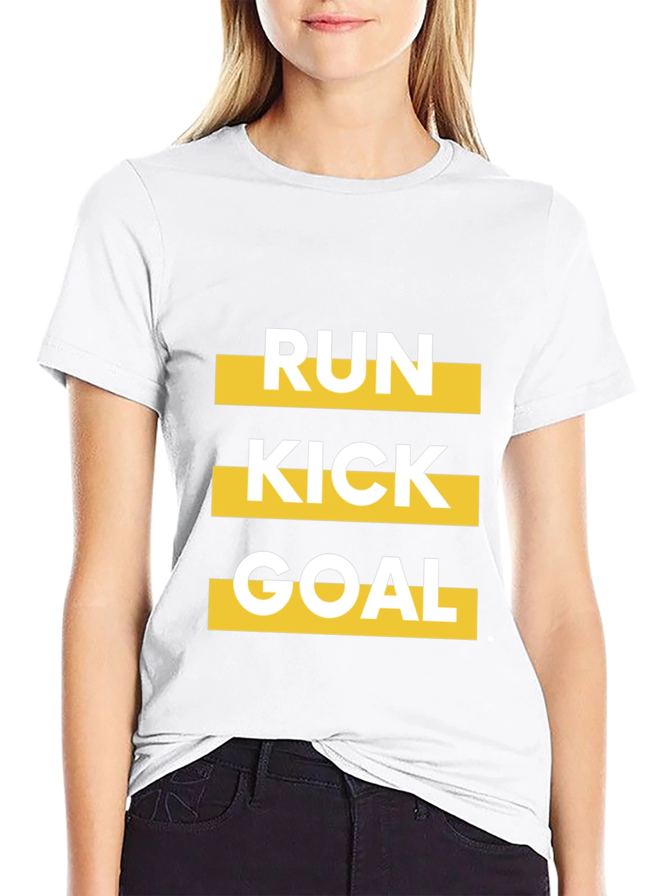 Run Kick Goal Black Graphic Tee