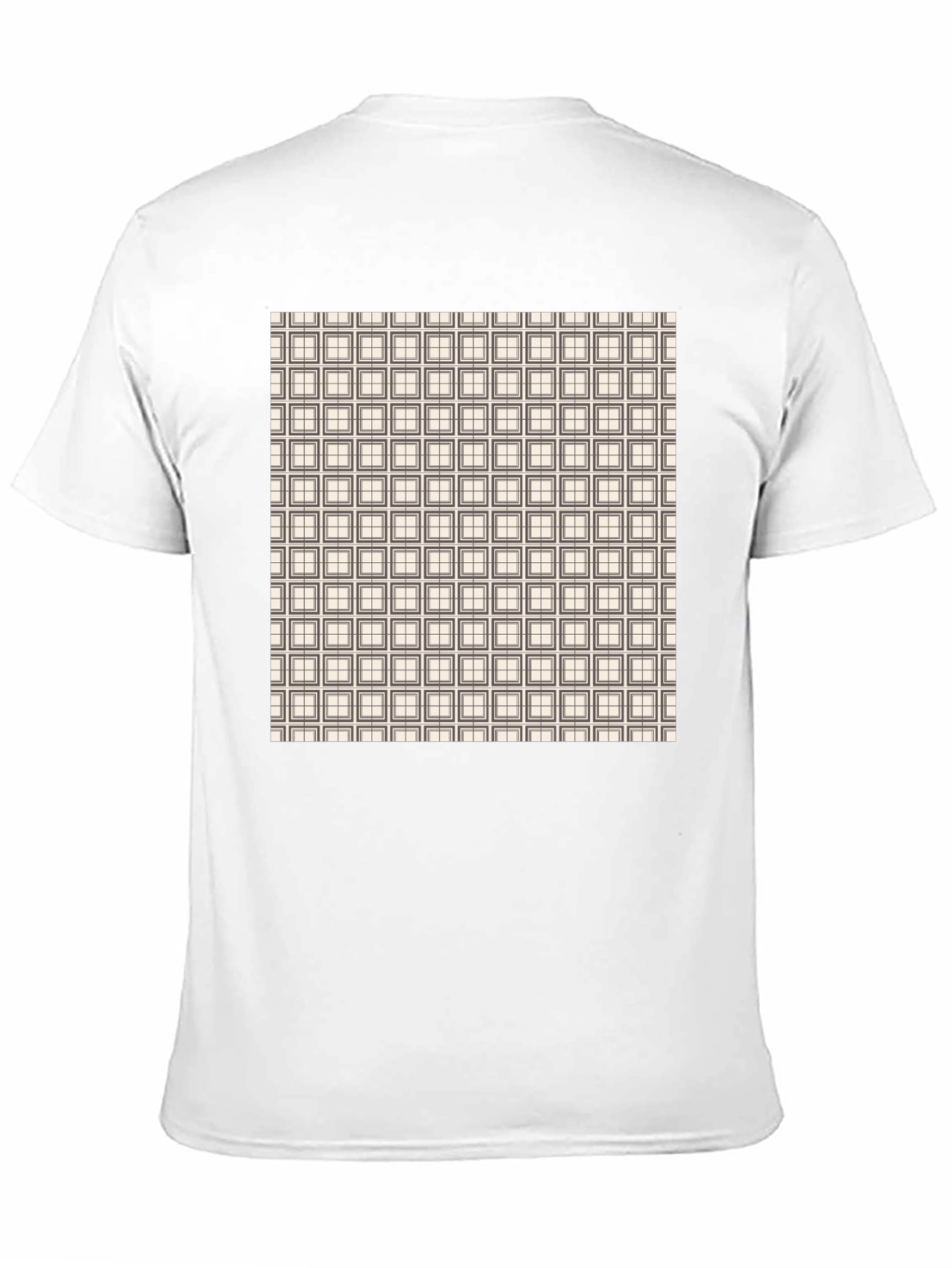 Modern Grid Pattern Black T-Shirt