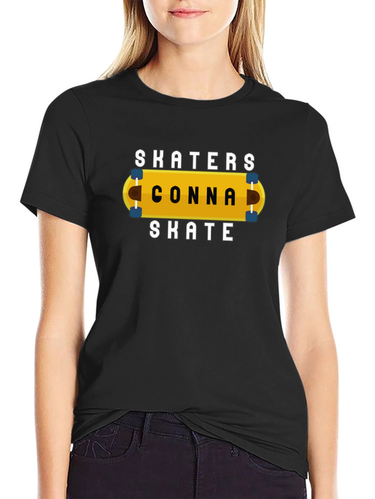 Skaters Conna Skate Graphic Tee - Black Cotton T-Shirt