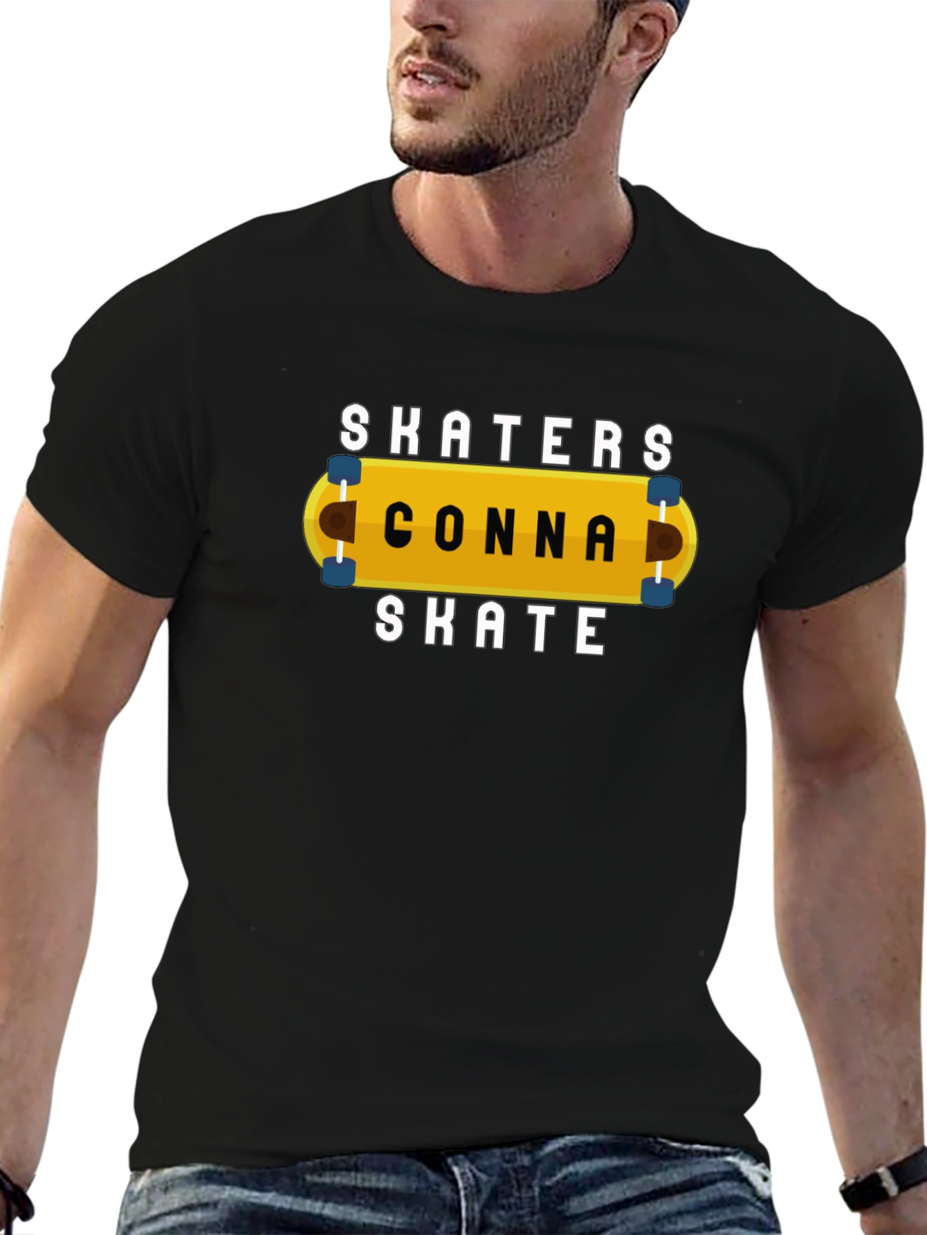 Skaters Conna Skate Graphic Tee - Black Cotton T-Shirt