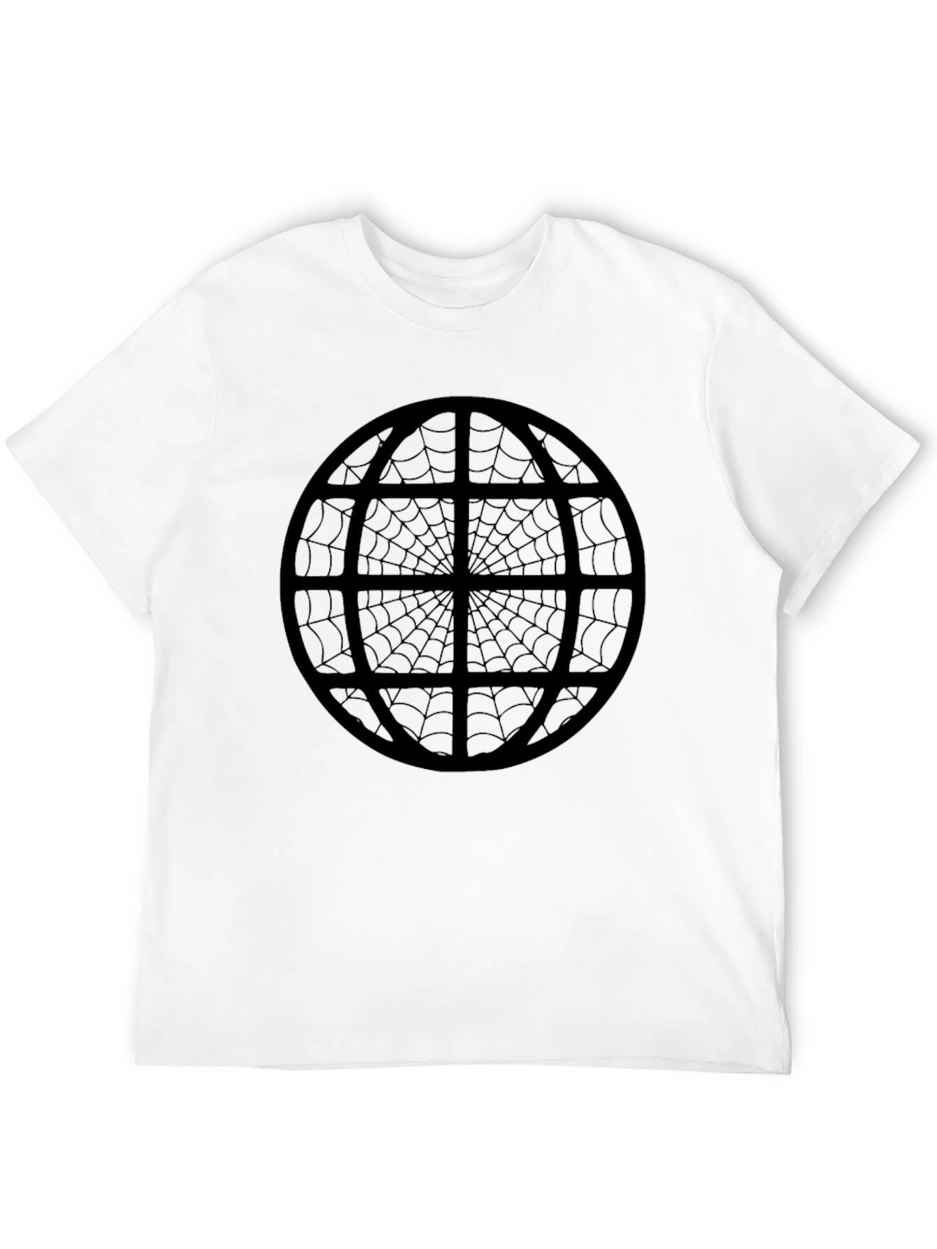Spiderweb Globe Black T-Shirt - Unique Graphic Tee