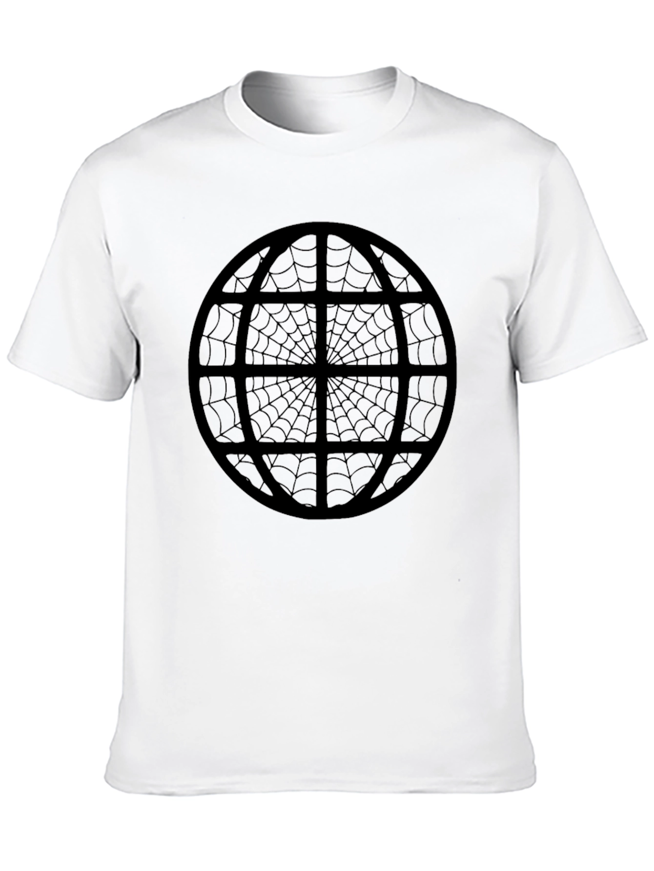Spiderweb Globe Black T-Shirt - Unique Graphic Tee
