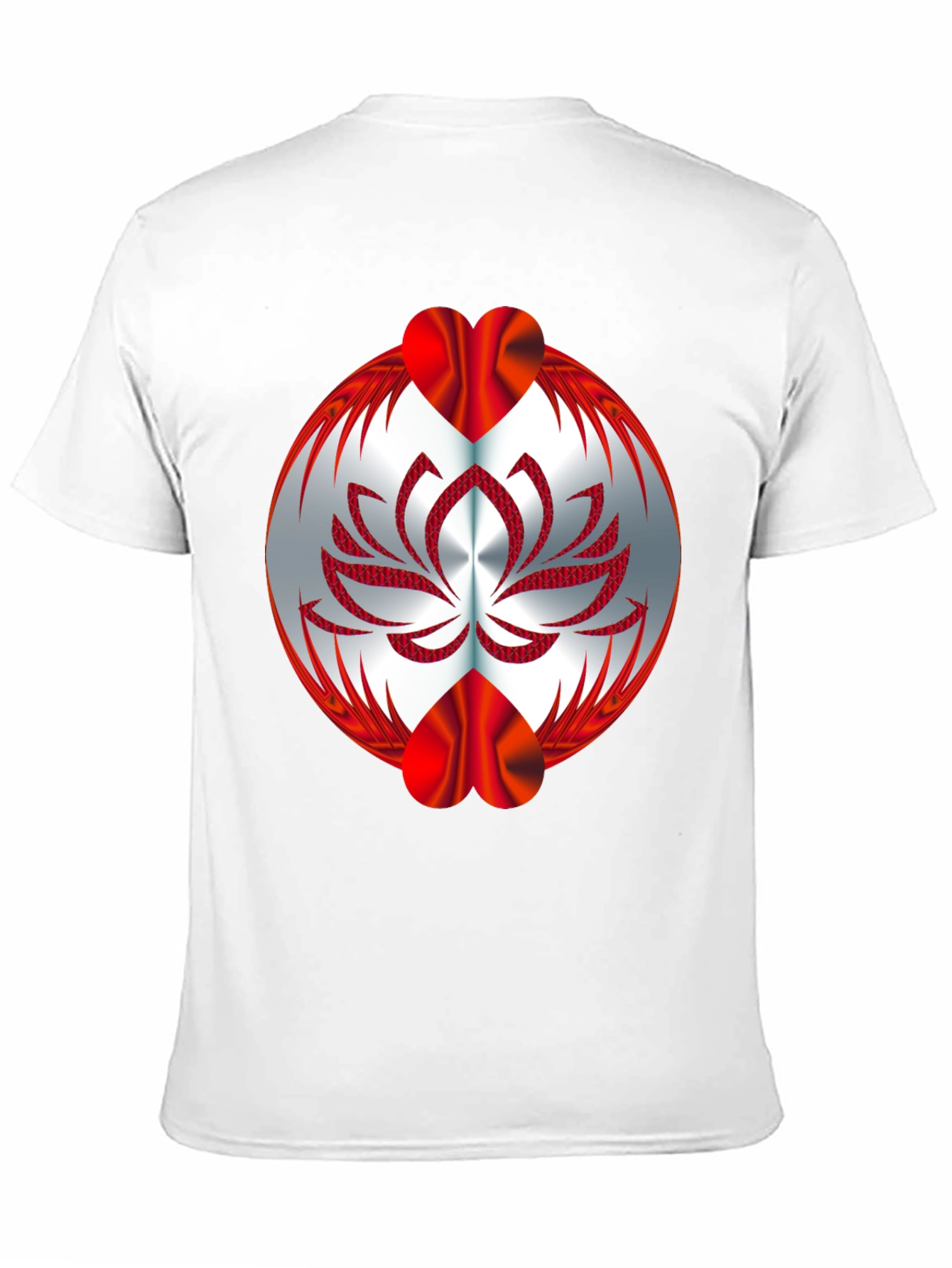 Abstract Lotus Graphic Tee - Black