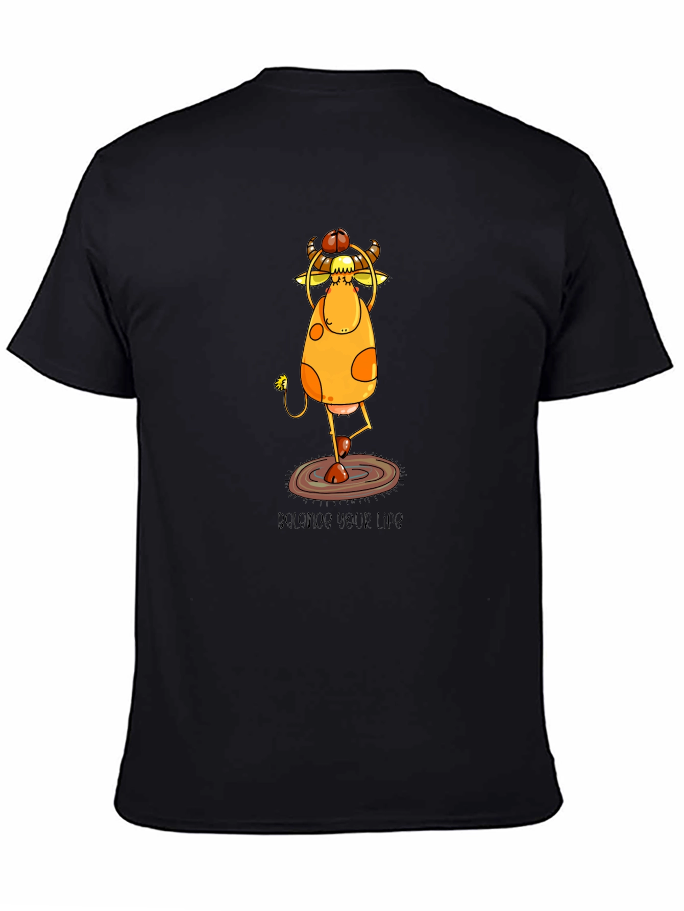 Yoga Cow Graphic Tee - Balance Your Life Shirt