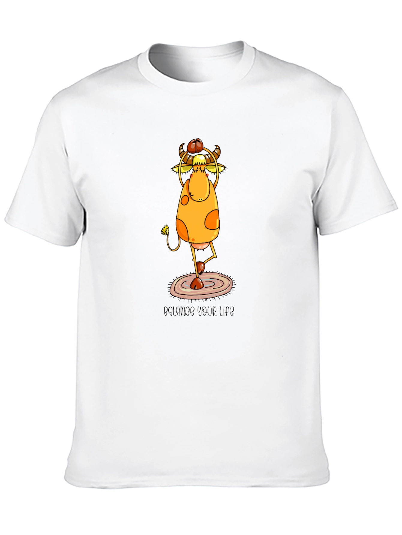Yoga Cow Graphic Tee - Balance Your Life Shirt