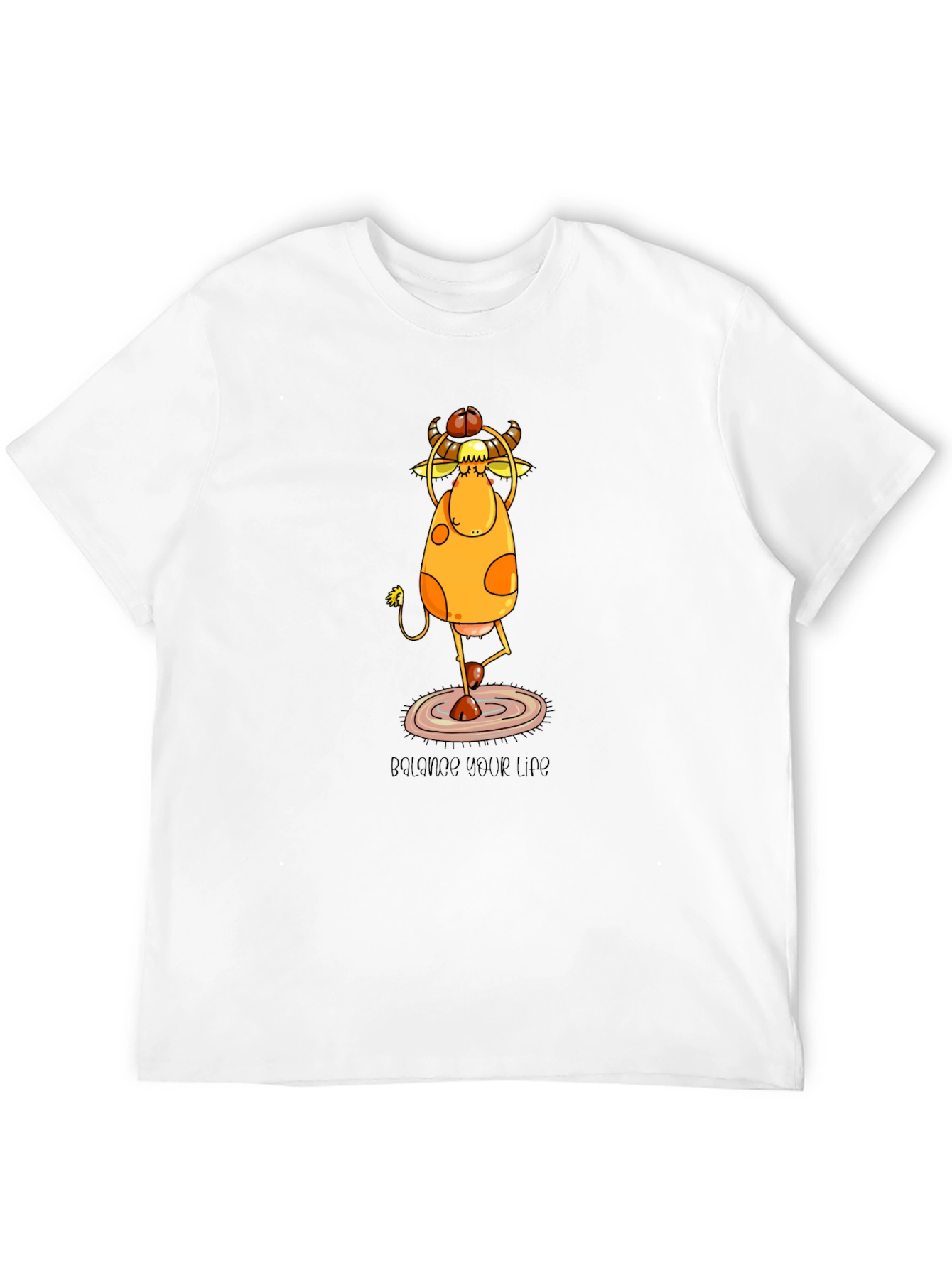 Yoga Cow Graphic Tee - Balance Your Life Shirt