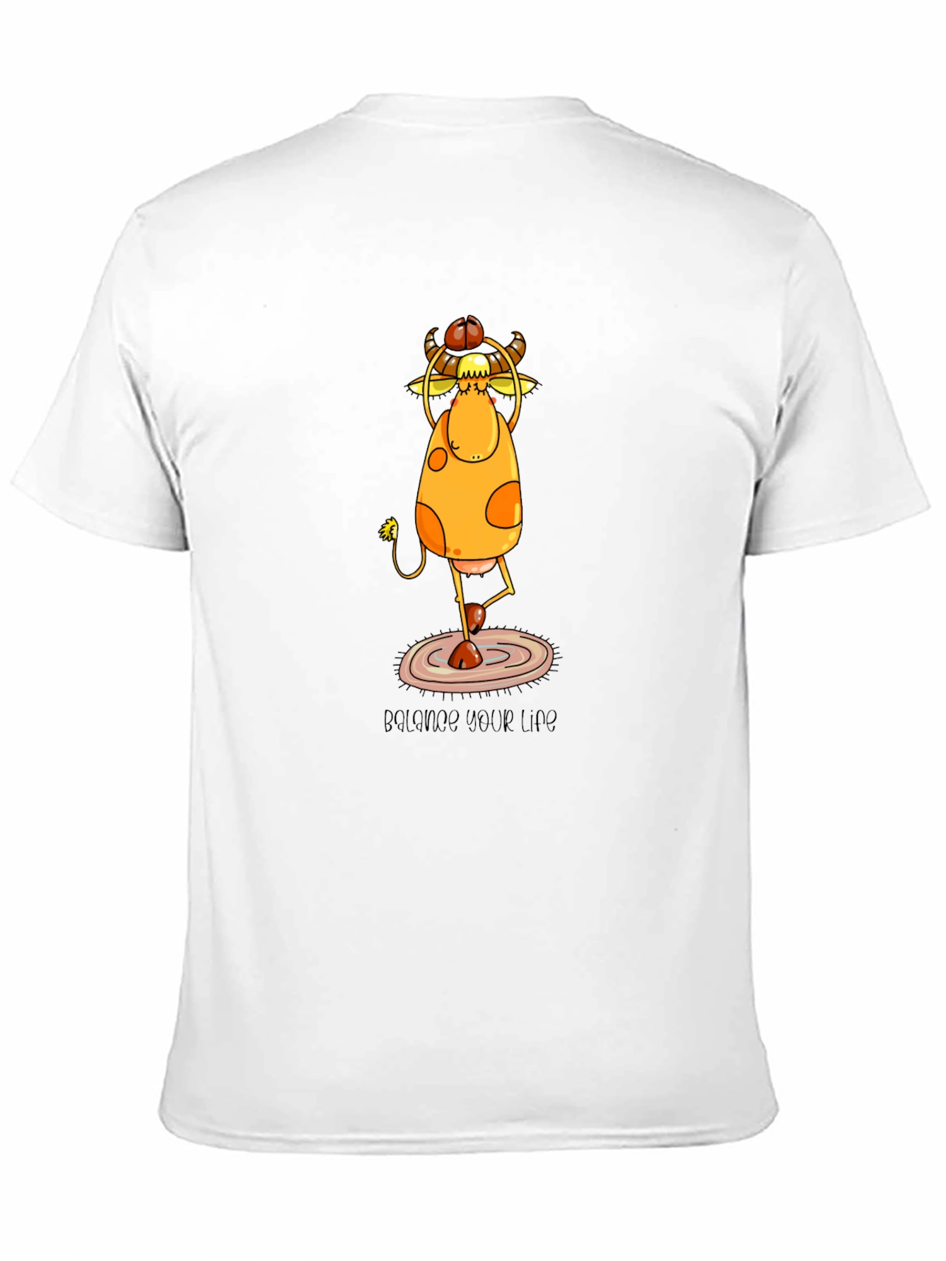 Yoga Cow Graphic Tee - Balance Your Life Shirt