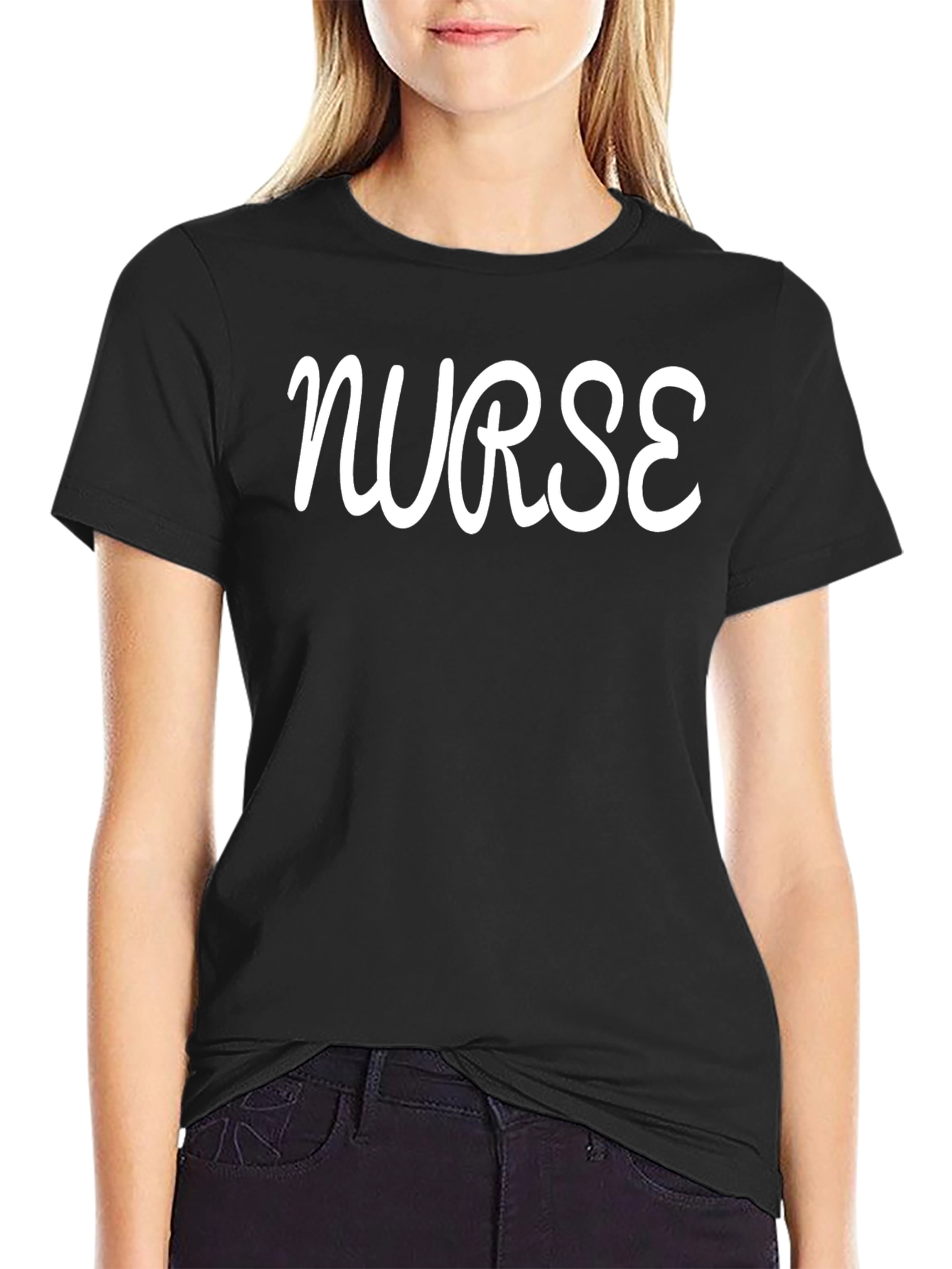 Nurse Scripted Black Tee