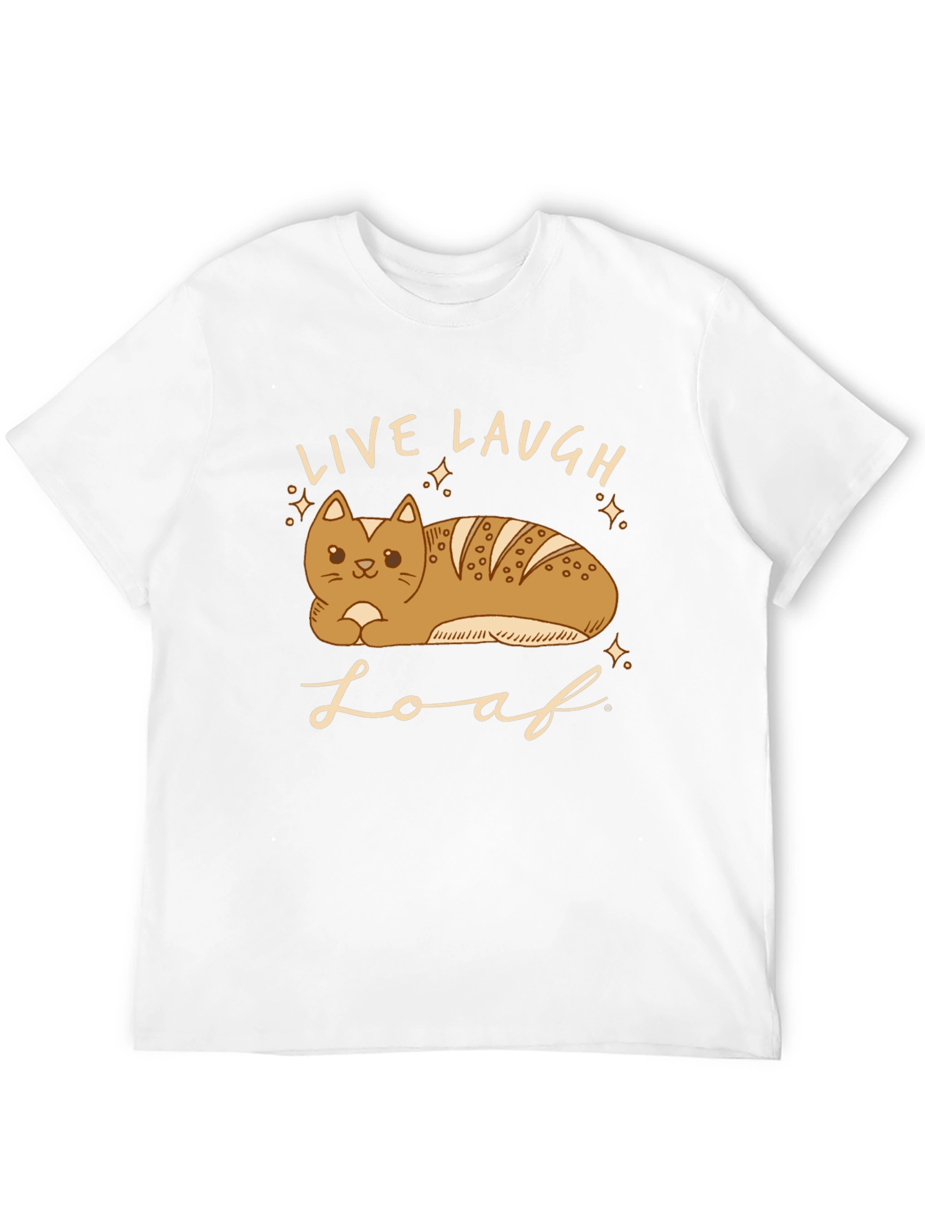 Live Laugh Loaf T-Shirt - Cat Bread Funny Tee