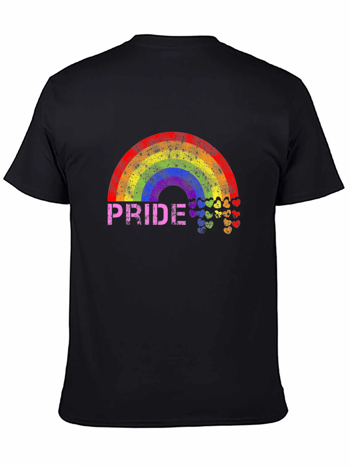 Pride Rainbow Heart Graphic Black T-Shirt