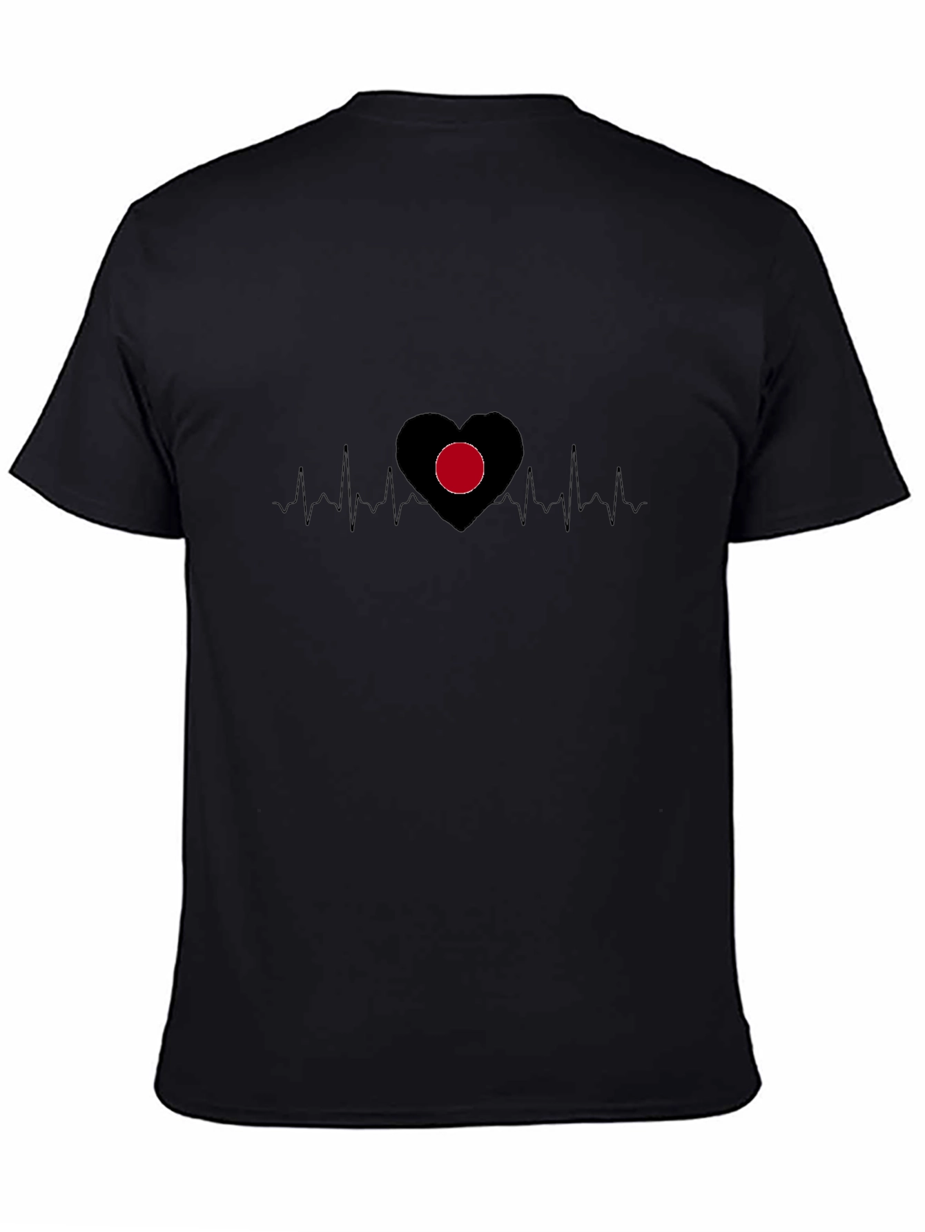 Heartbeat Heart T-Shirt - Black