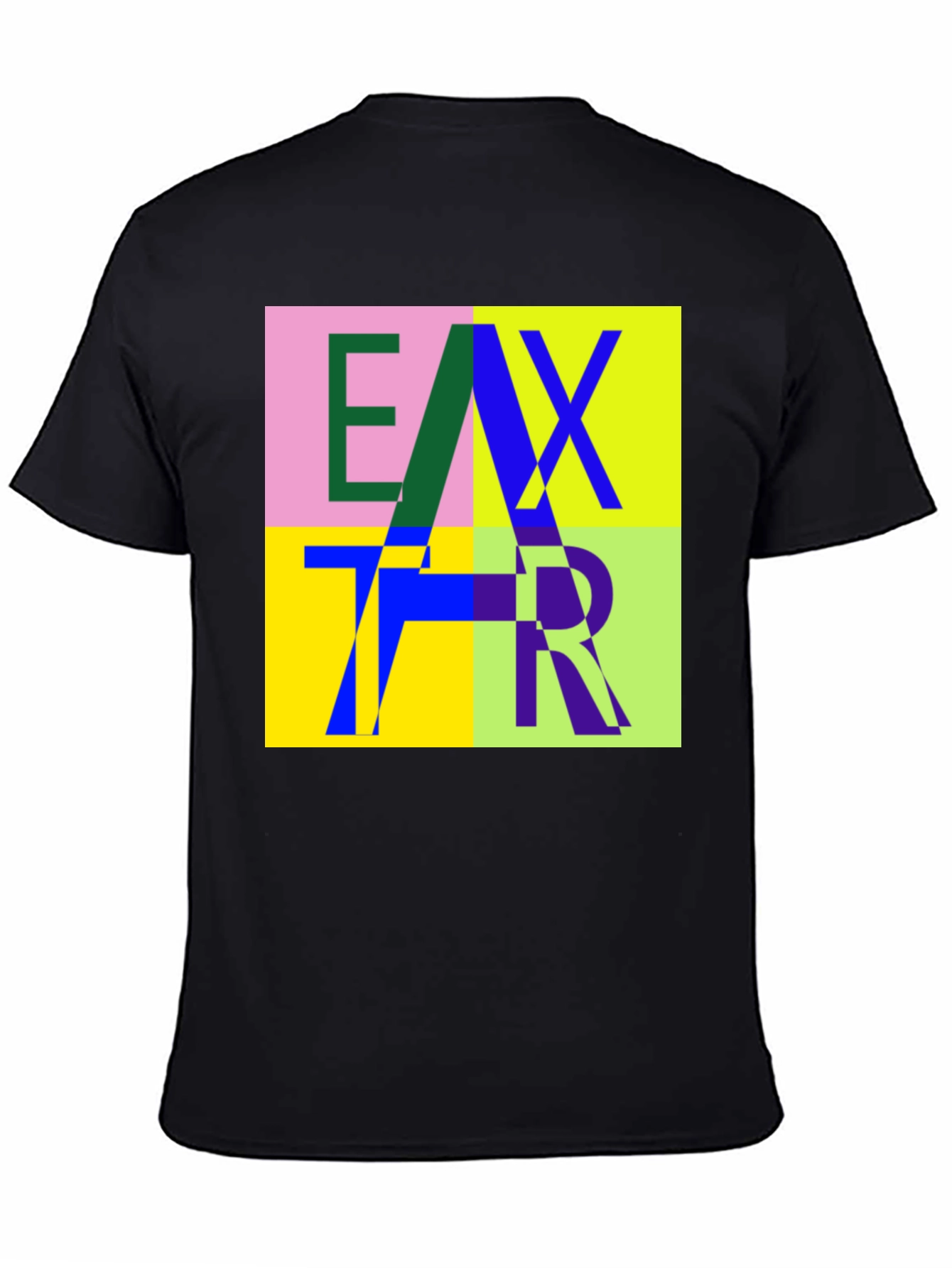 Abstract Letter Graphic Print Crew Neck T-Shirt