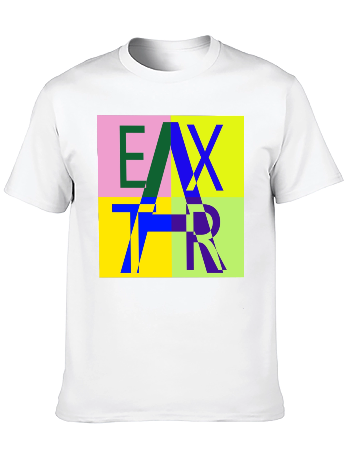 Abstract Letter Graphic Print Crew Neck T-Shirt