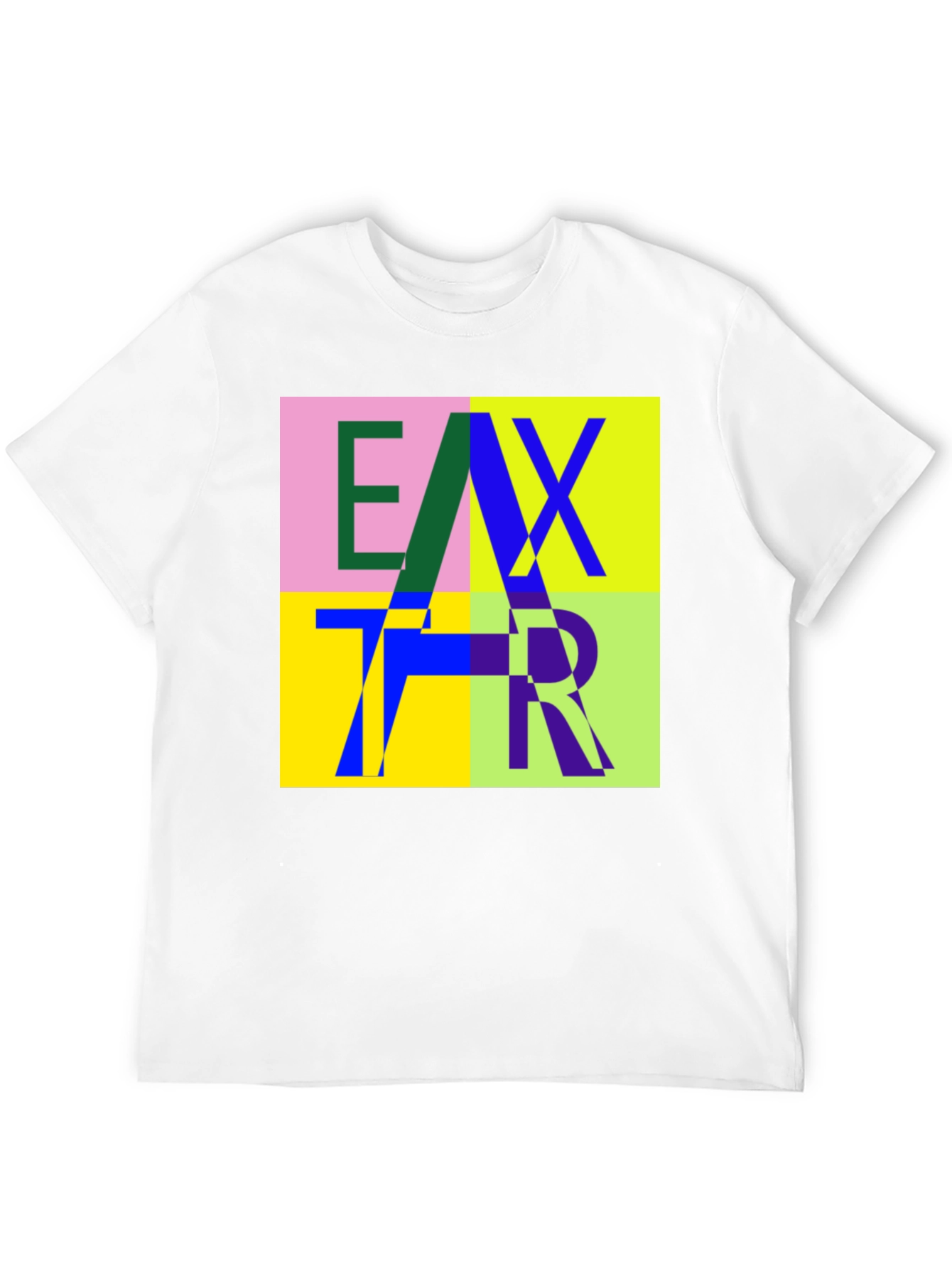 Abstract Letter Graphic Print Crew Neck T-Shirt