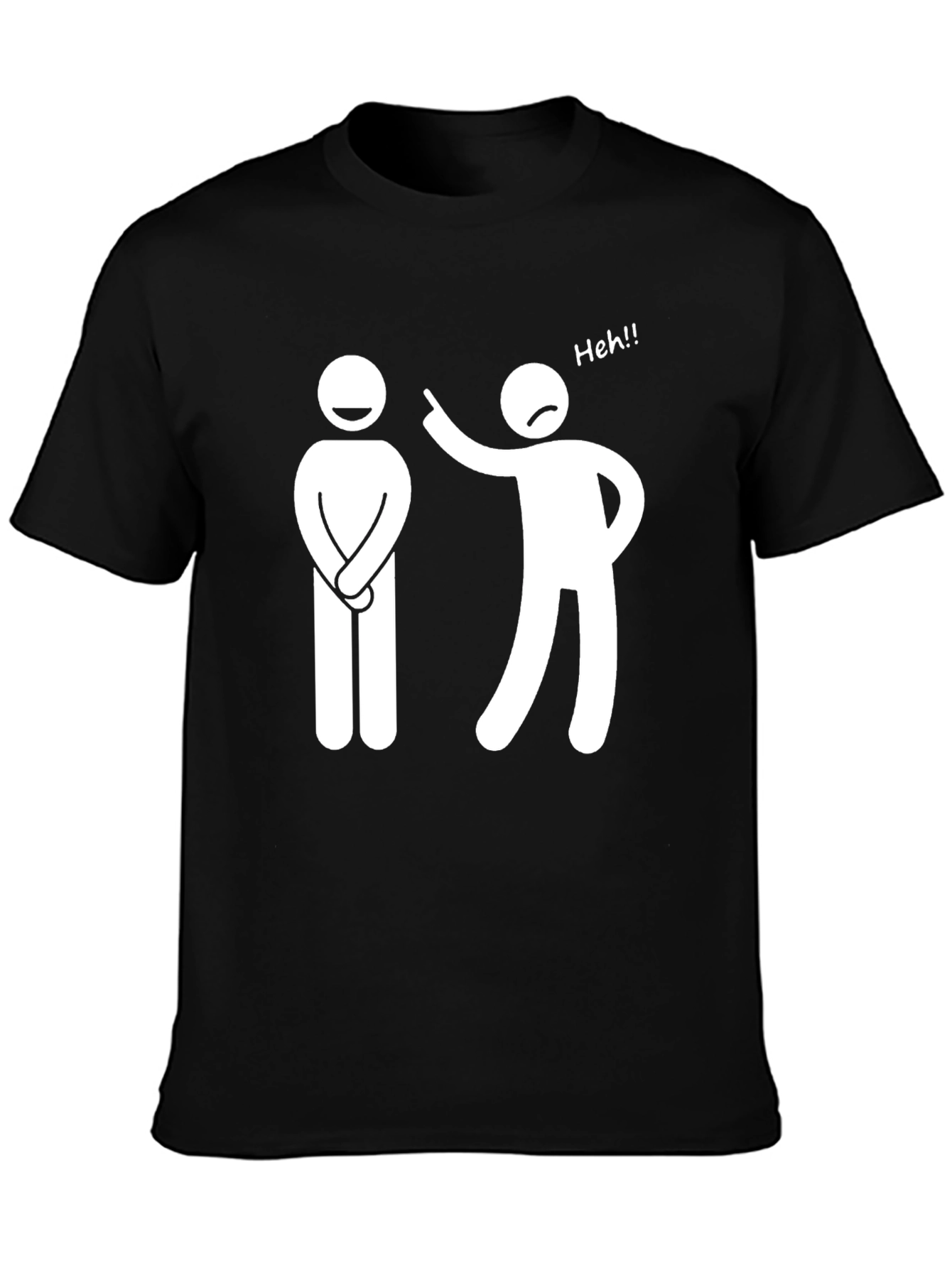 Funny Stick Figure Graphic T-Shirt - Black