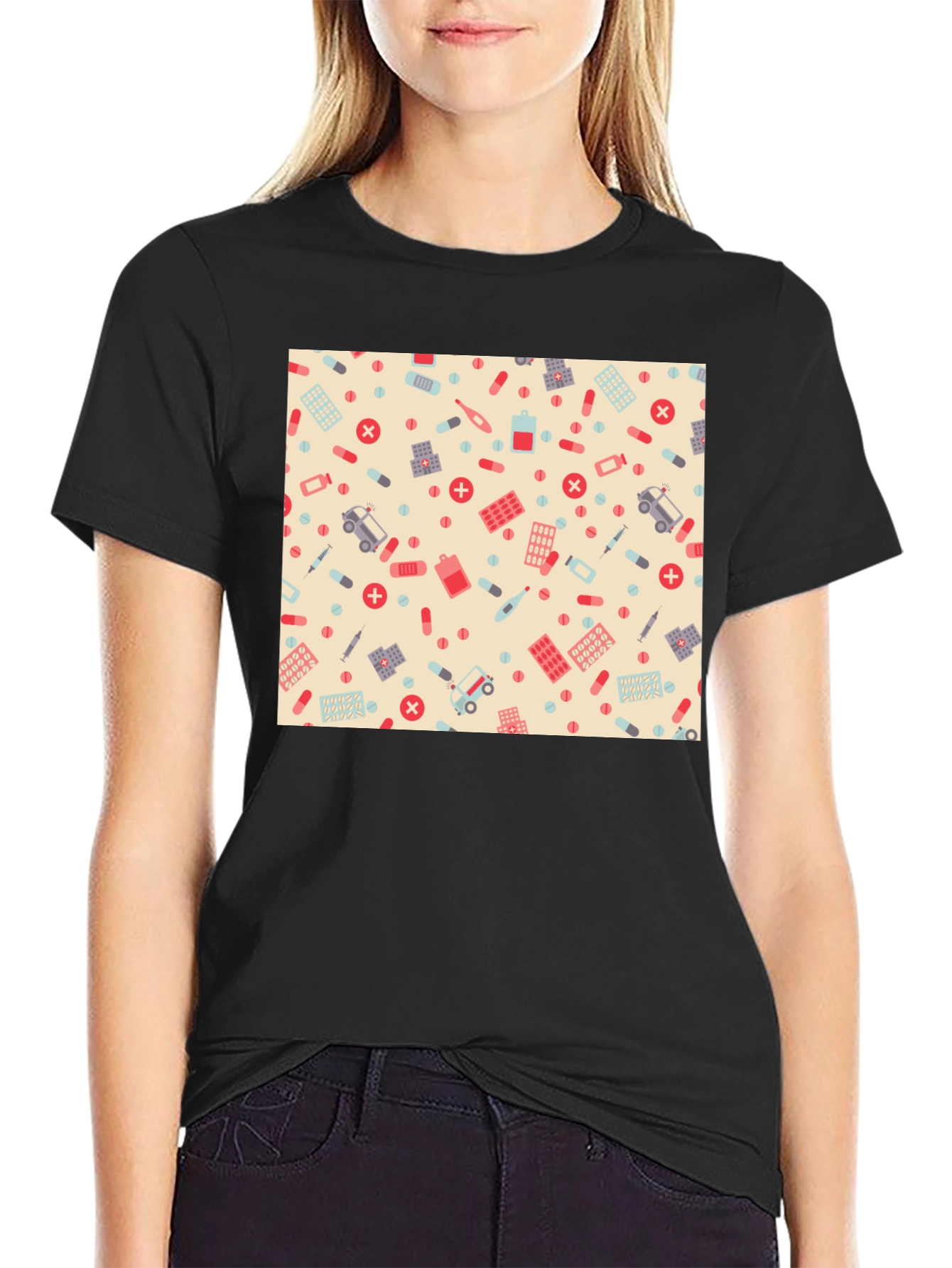 Novelty Healthcare Patterned T-Shirt