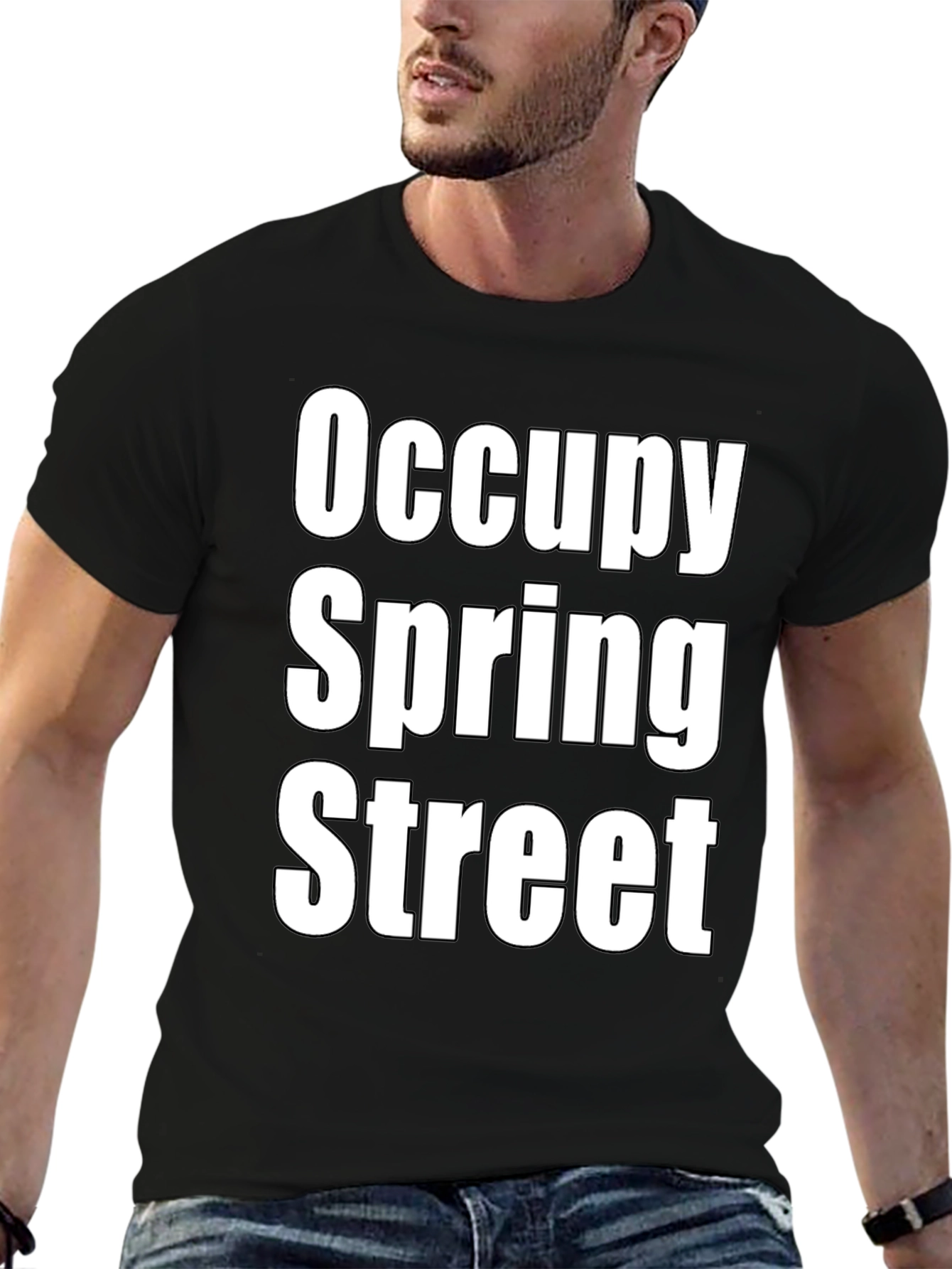 Occupy Spring Street Black Graphic T-Shirt