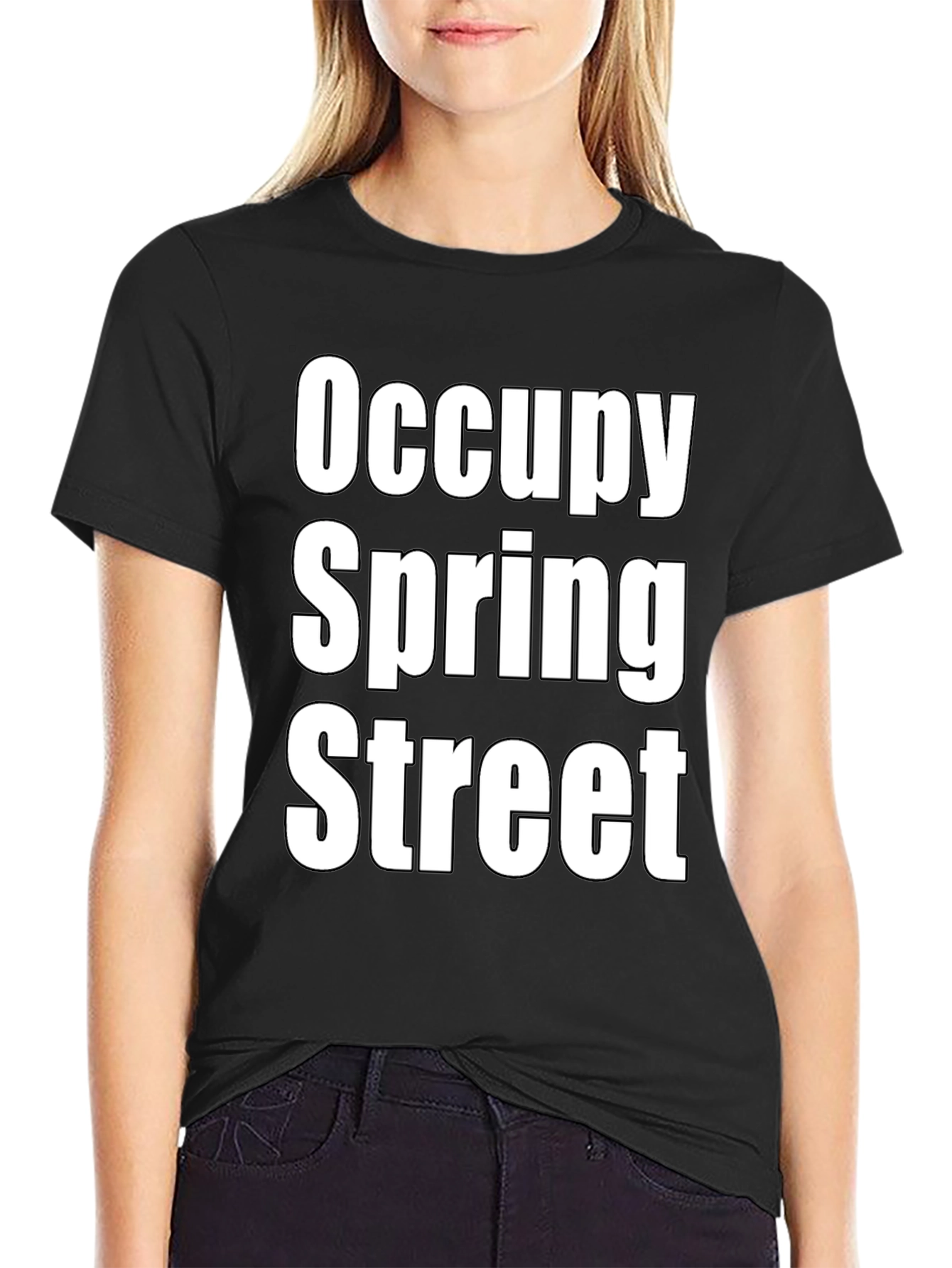 Occupy Spring Street Black Graphic T-Shirt