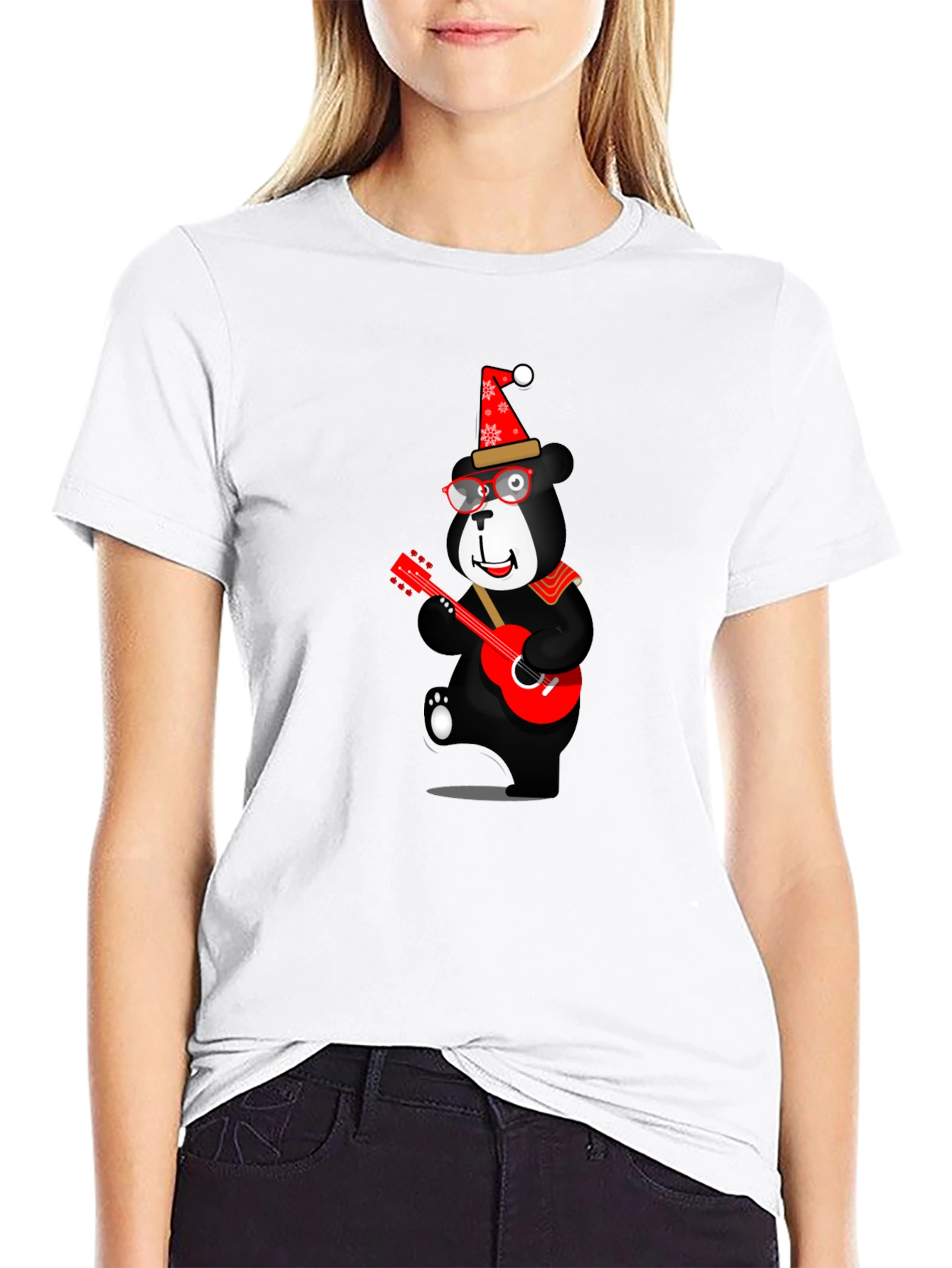 Festive Bear Guitar T-Shirt