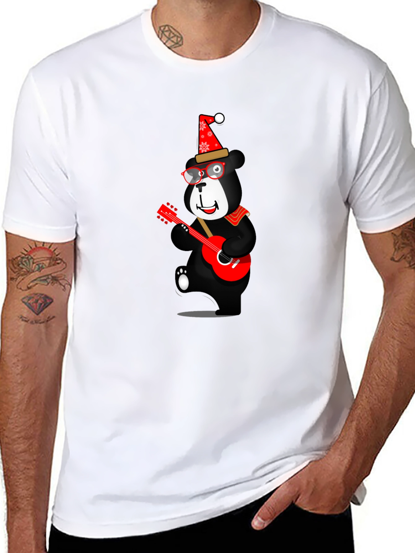Festive Bear Guitar T-Shirt