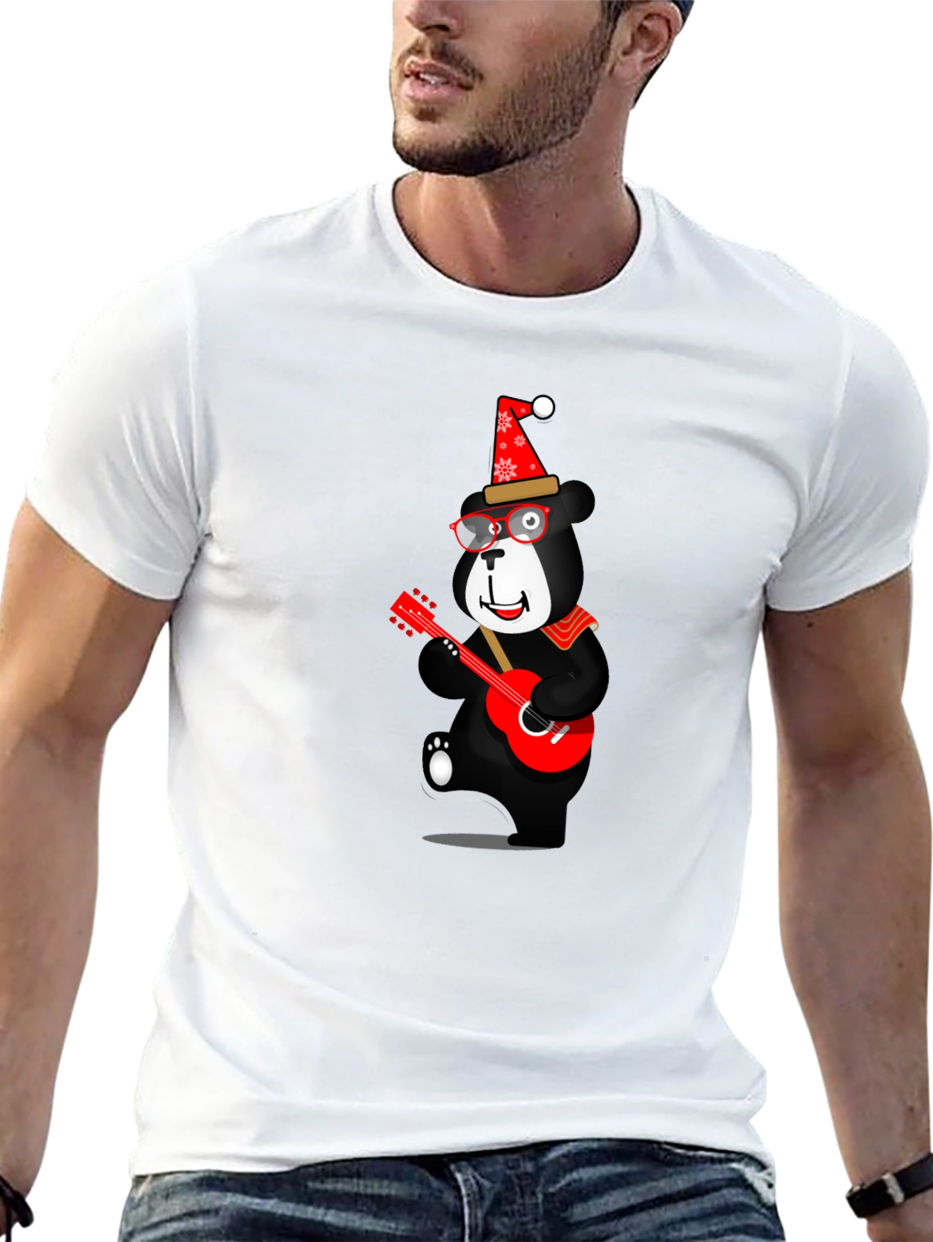 Festive Bear Guitar T-Shirt