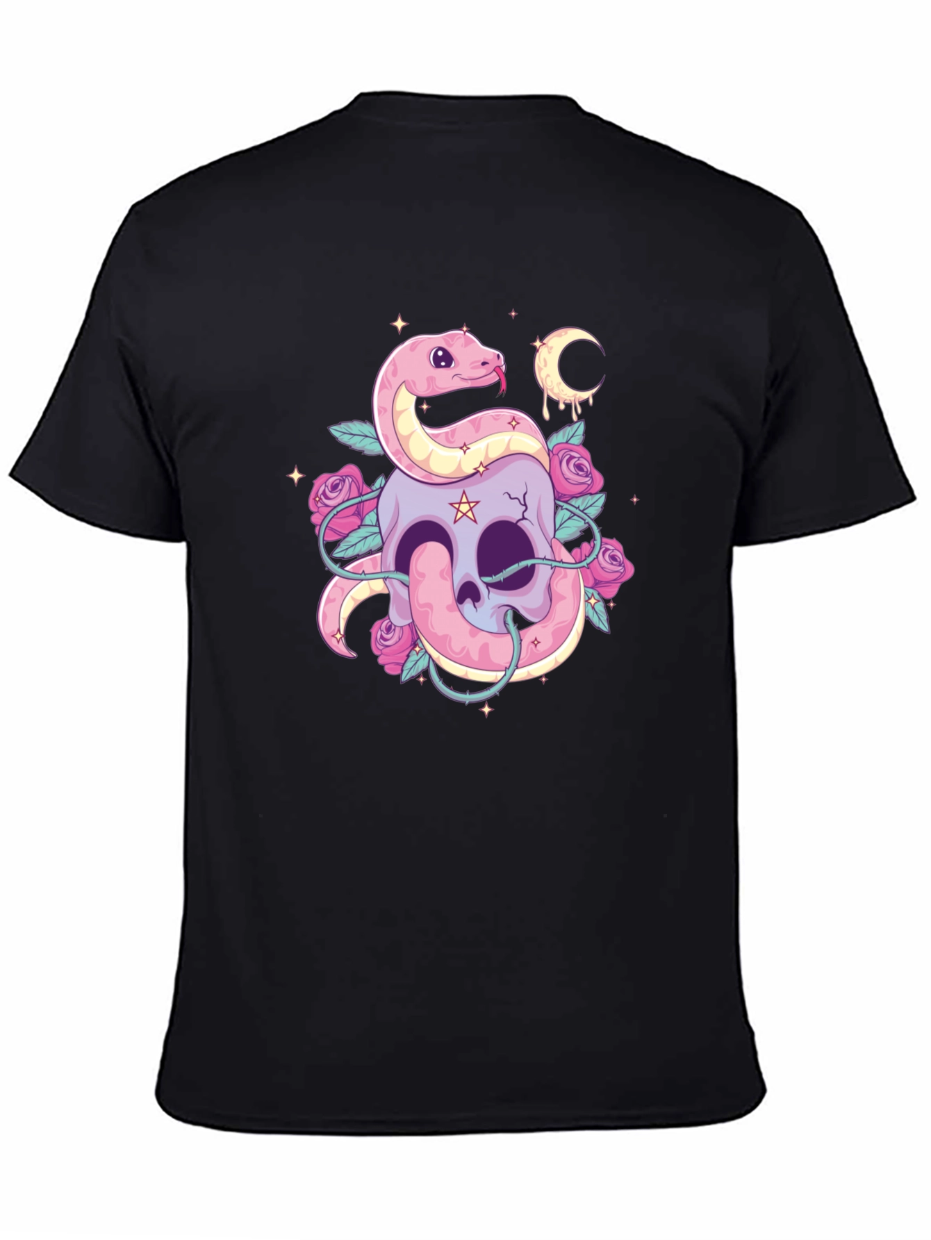 Skull & Snake Graphic Tee - Goth Aesthetic Shirt