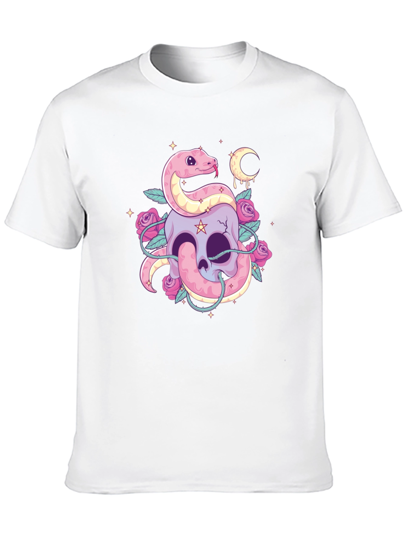 Skull & Snake Graphic Tee - Goth Aesthetic Shirt