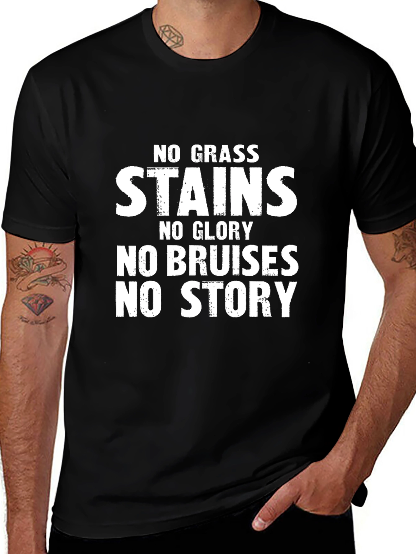 No Grass Stains T-Shirt - Black Graphic Tee